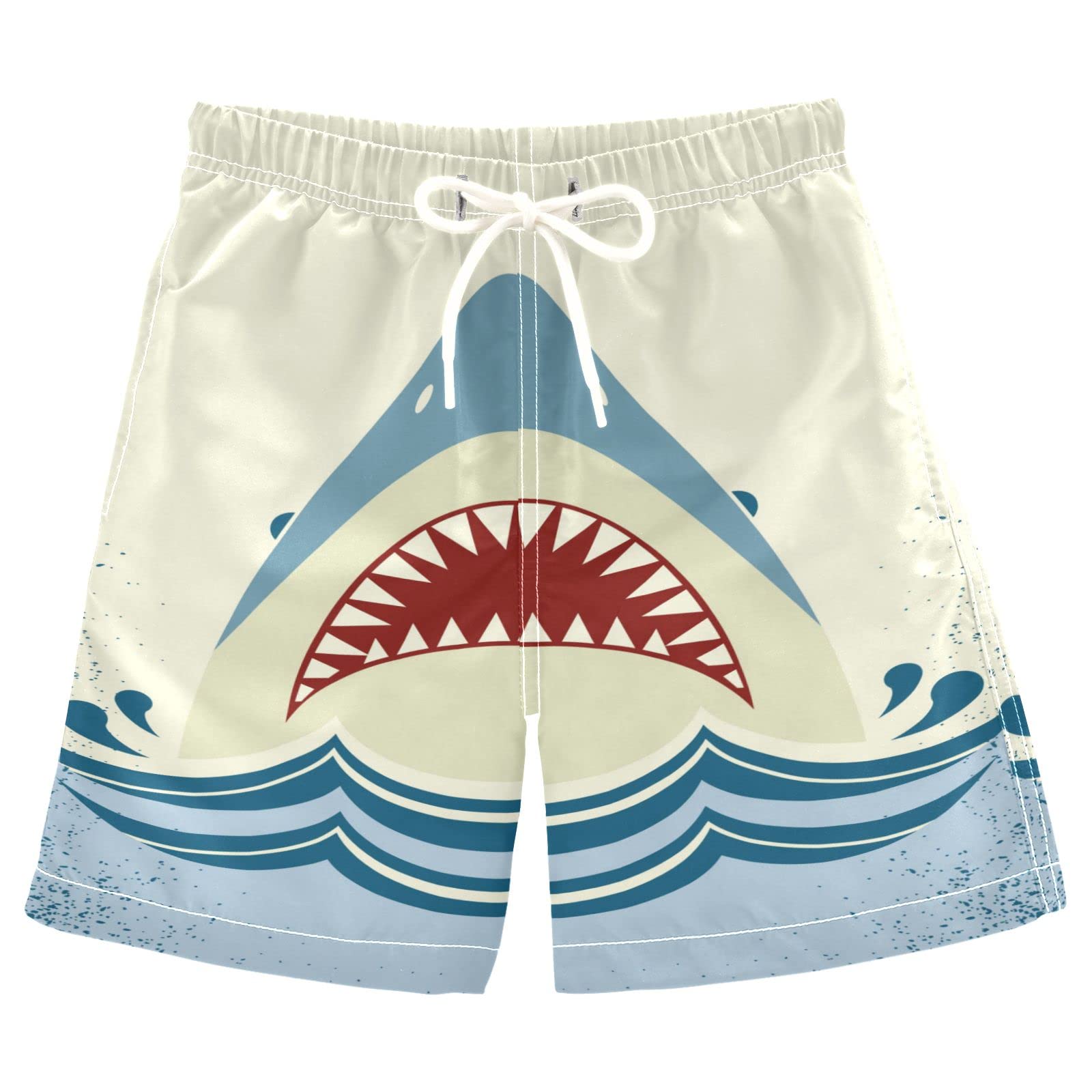 **Boys Shark Jaws Swim Trunks - Quick Dry Beach Shorts for Toddlers with Inner Mesh Liner | Comfortable Swimwear for Pool, Beach & Water Play**