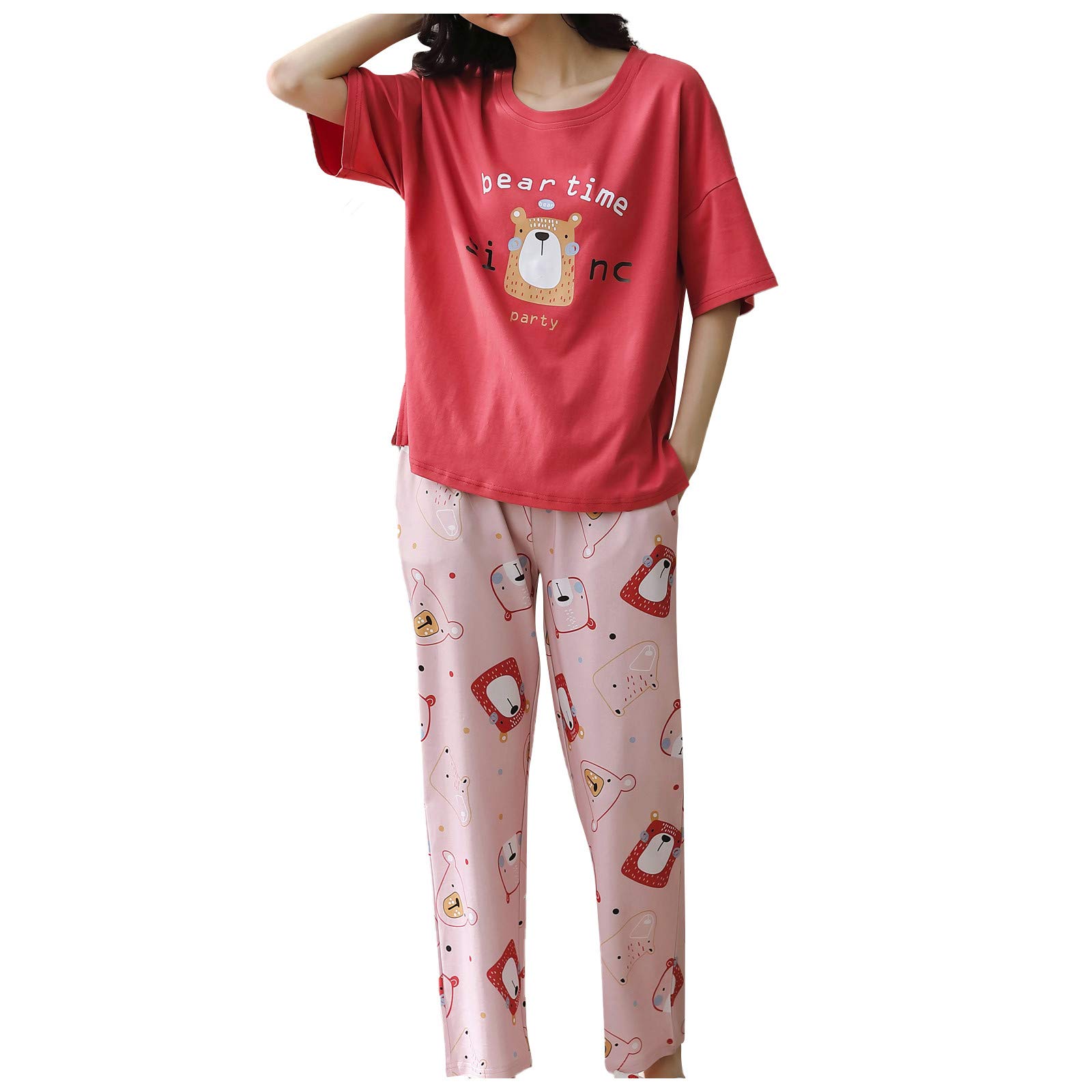 Silk Sleepwear Set for Women - Soft Lounge Pajamas with Pocket, Tops & Pants Set - Comfortable Home Wear, Sleepwear, and Loungewear - Perfect for Relaxing at Home, Sleeping, or Lounging in Style