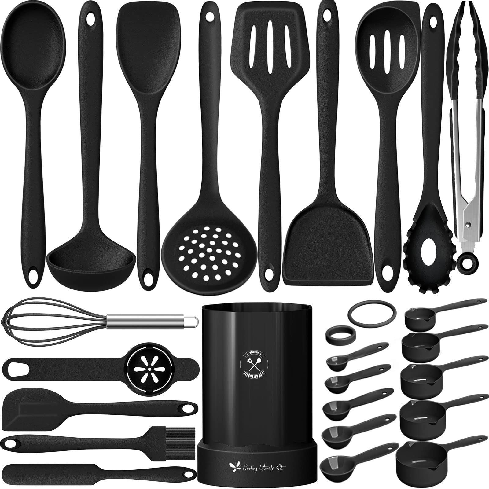 25-Piece Silicone Kitchen Utensil Set - Spatula, Spoon & Turner for Nonstick Cookware | Heat Resistant & Dishwasher Safe