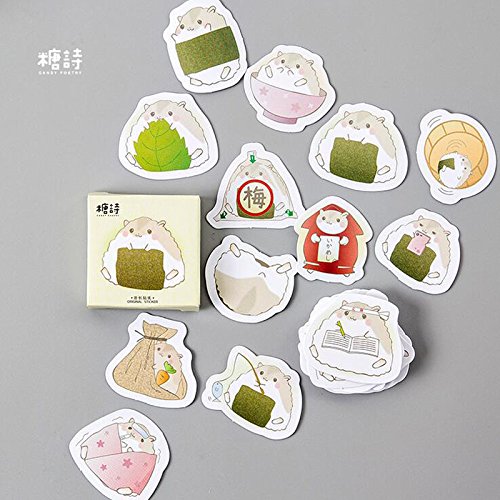 Vann92(TM) 45-Piece Kawaii Hamster & Mouse DIY Sticker Set - Cute Decorative Labels for Phones, Bottles, Bookmarks - Perfect for Kids Gifts & Craft Projects | School, Scrapbooking, Planner Decor