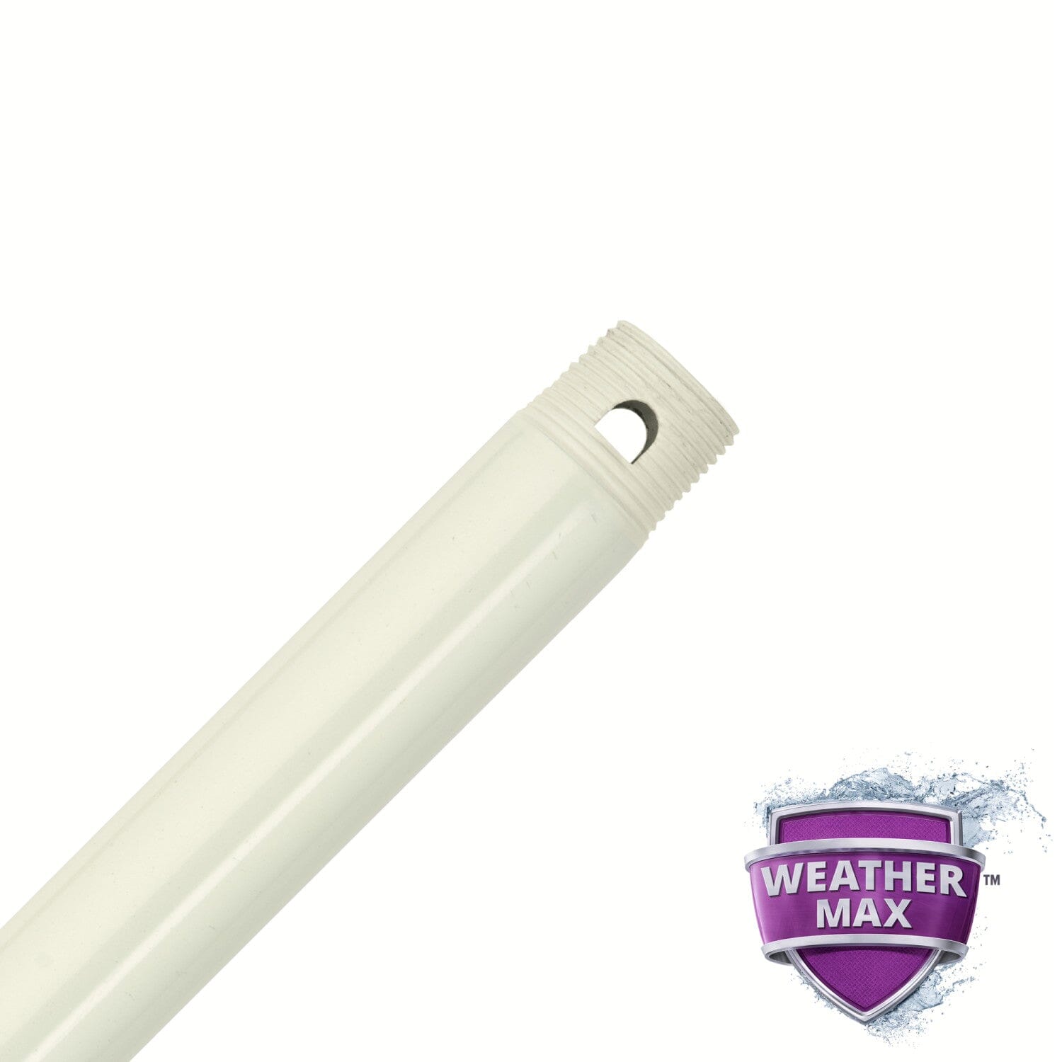24-Inch White All-Weather Ceiling Fan Downrod - Durable Outdoor & Indoor Use for Patio, Porch, and Living Room