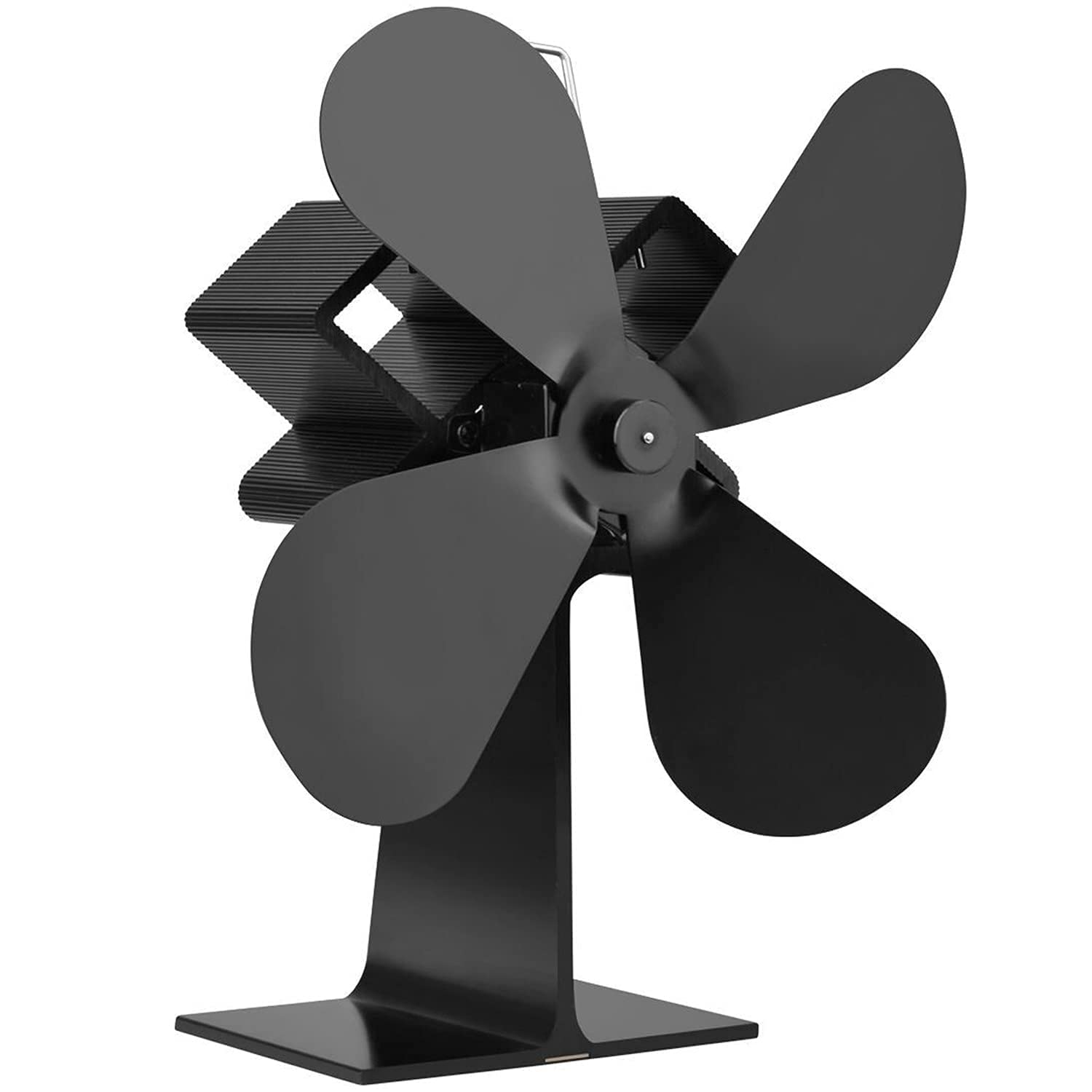 4 Blades Heat Powered Stove Fan - Silent & Efficient Fireplace Fan for Gas, Pellet, Wood & Log Burning Stoves - Mini Log Burner Fan for Even Heat Distribution - Perfect for Home Heating & Energy Saving