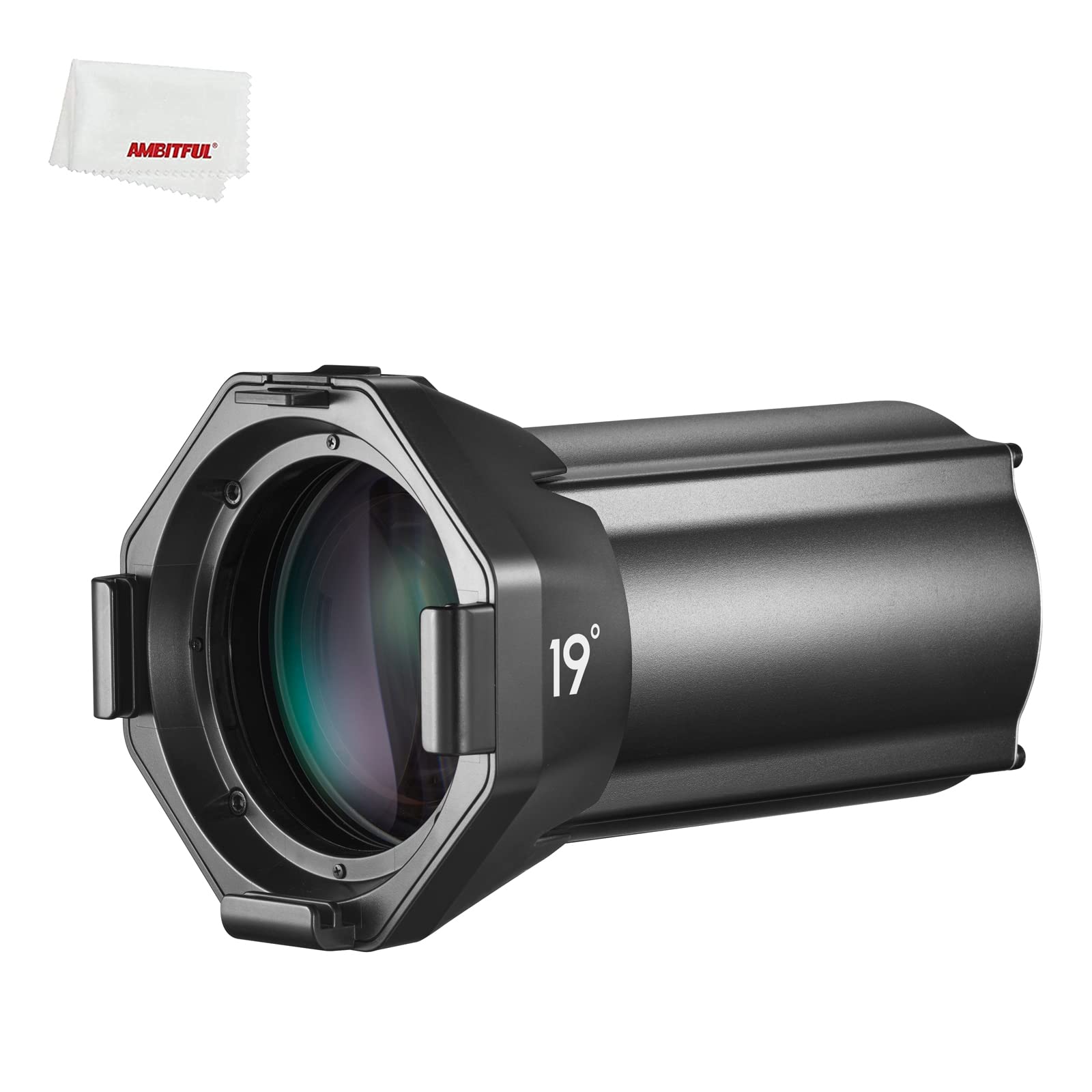 Godox VSA-19K/26K/36K Spotlight Attachment - Spotlight & Floodlight with Beam Cutting, Optical Zoom, Beam Modeling for Bowen Mount LED Lights (19° Lens) - Perfect for Studio Photography, Stage Lighting, and Film Production