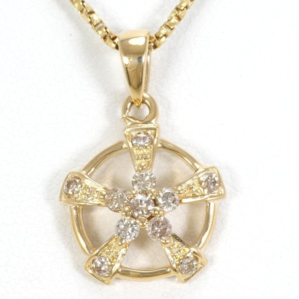 18K Yellow Gold Brown Diamond Pendant Necklace - 0.25ct Natural Diamond, 4.6g, 40cm Chain - Elegant Jewelry Gift for Women, Perfect for Weddings, Anniversaries & Special Occasions