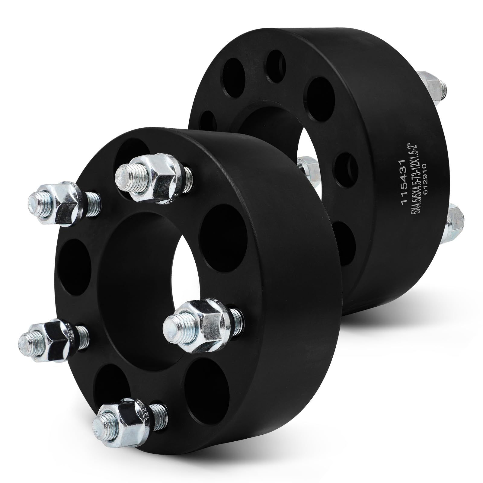 SCITOO 2-Pack 2 Inch 5 Lug Wheel Spacers 50mm 5x4.5 to 5x4.5 (5x114.3) 12x1.5 Thread 73mm Hub Bore - Compatible with Hyundai Genesis, Pickup Trucks & Eagle Talon - Perfect for Off-Roading, Lifted Vehicles & Custom Wheel Fitment
