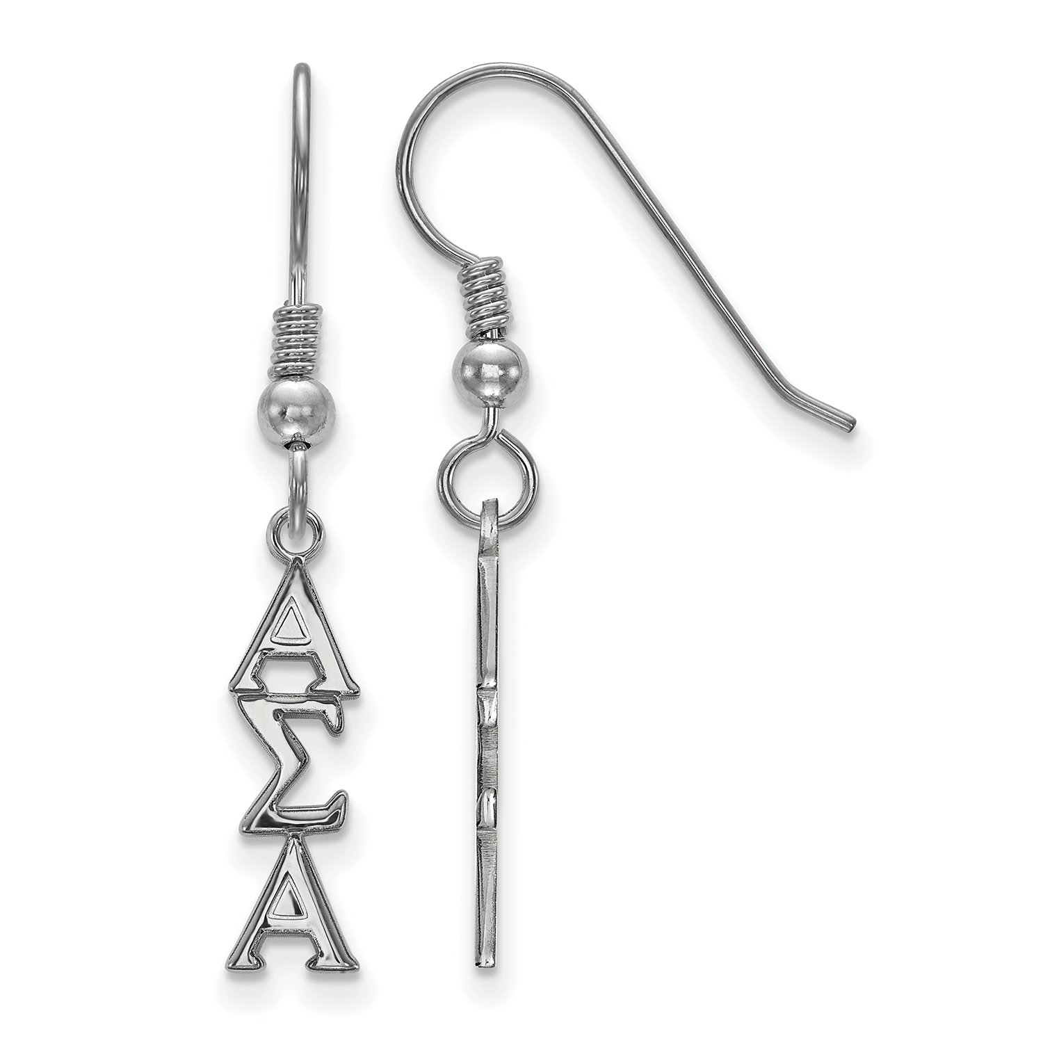 Sterling Silver Alpha Sigma Alpha Small Dangle Earrings - Greek Letter Sorority Jewelry for Women | Perfect for Sisterhood Events, Graduation Gifts & Everyday Wear