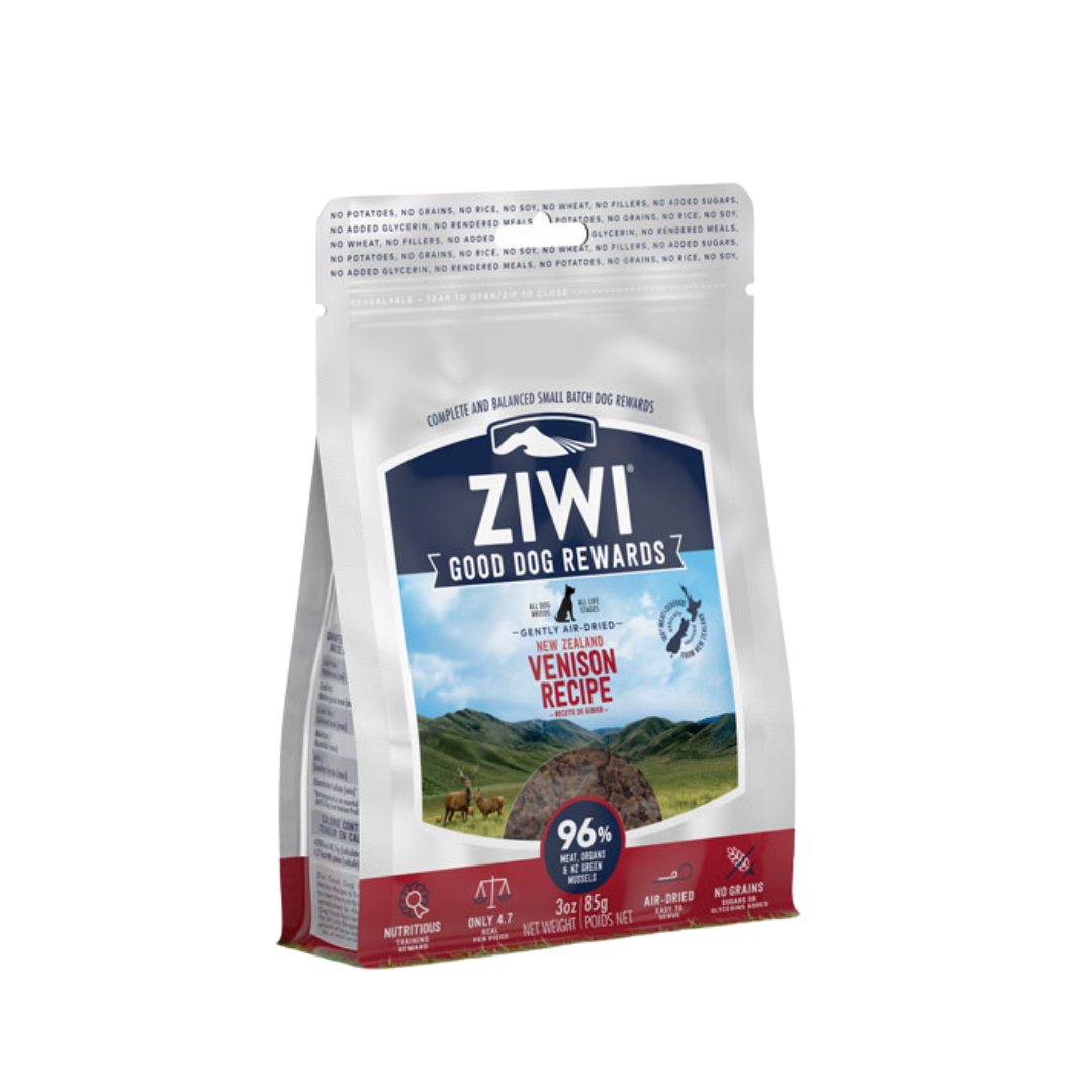 ZIWI PEAK Air-Dried Venison Dog Treats - 85g | Grain-Free, Natural Protein Snacks for Training & Rewards | Perfect for Small, Medium & Large Breeds