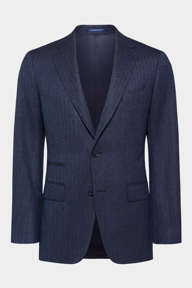Greyson Suit - Premium Navy Herringbone Wool Business Suit for Men | Perfect for Office, Weddings & Formal Events