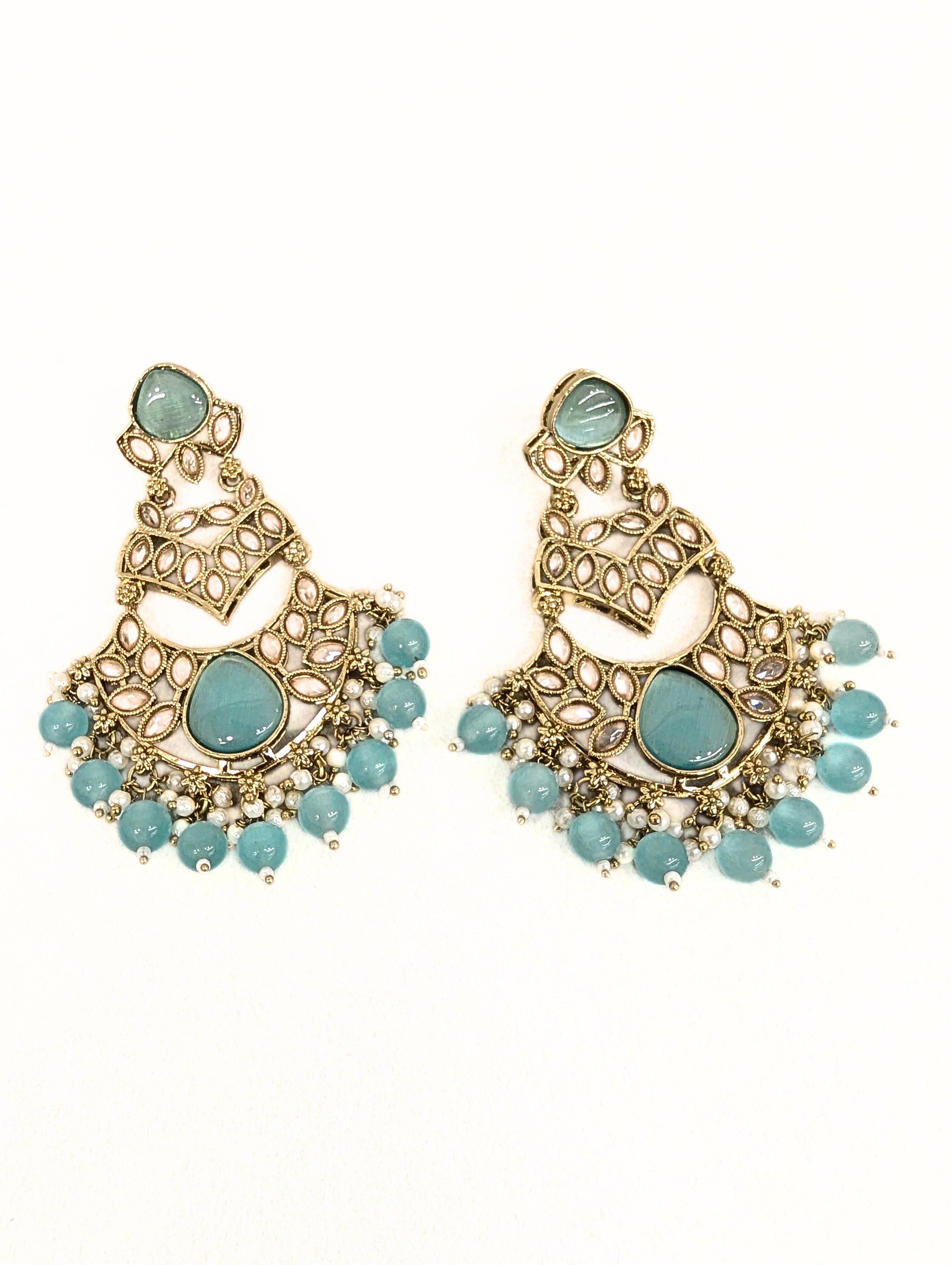 SWATI POLKI EARRINGS - Handmade Indian Jewelry for Women | Boho Ethnic Gold Plated Earrings for Parties, Weddings & Festive Occasions