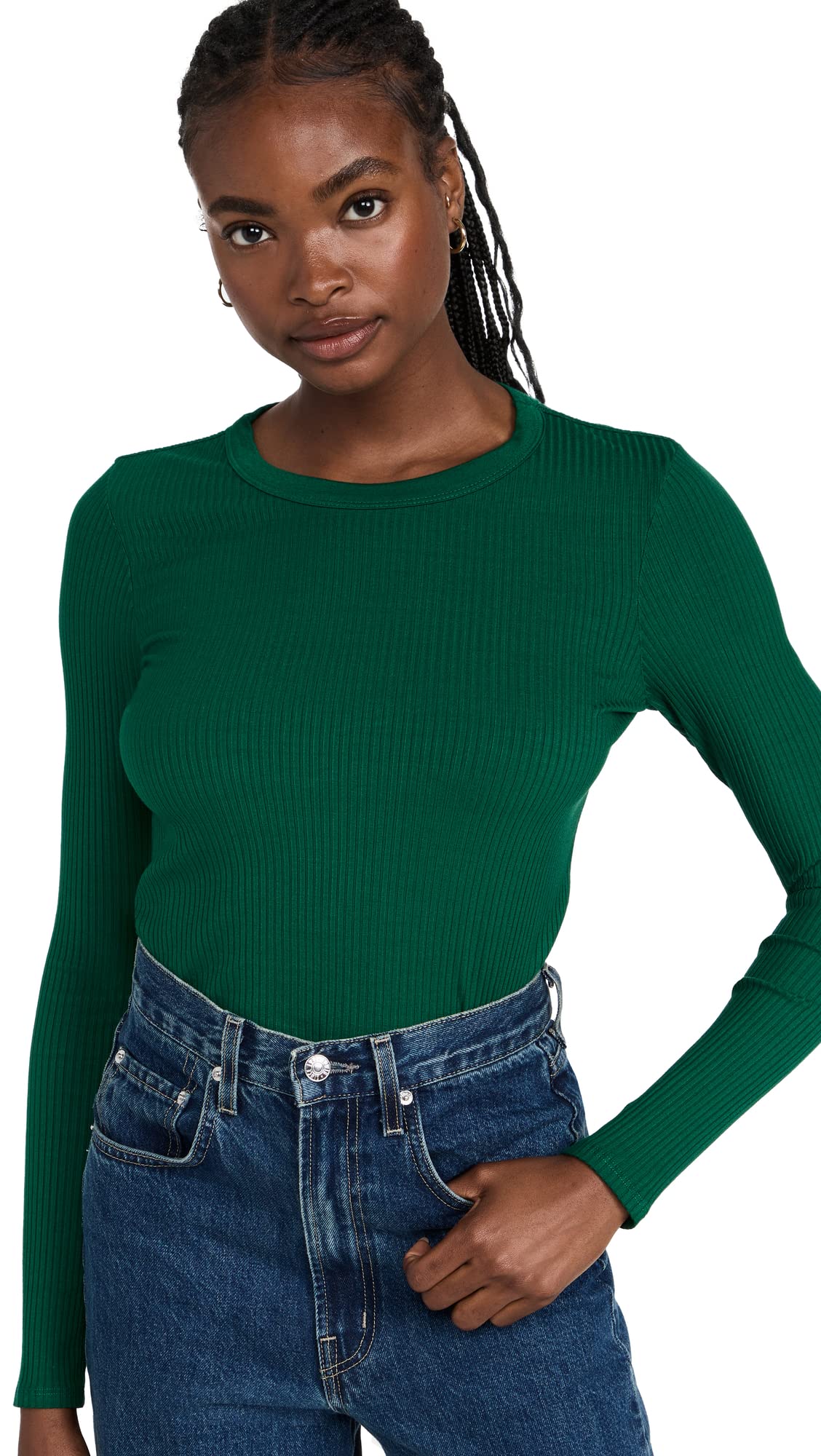 Enza Costa Women's A Coste Long Sleeve Top - Soft Stretch Casual Blouse for Work & Everyday Wear | Comfortable Office & Weekend Outfit