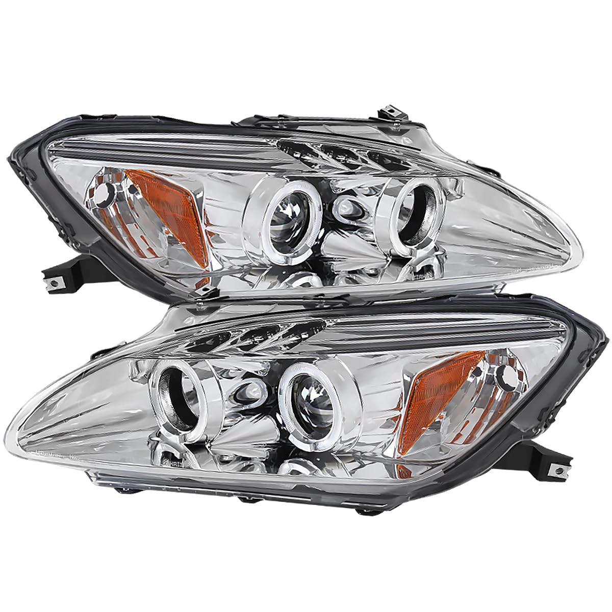 04-09 Honda S2000 S2K AP2 Clear LED Halo Projector Headlights - High Performance Replacement Headlamps with Bright Halo Rings for Night Driving & Car Customization