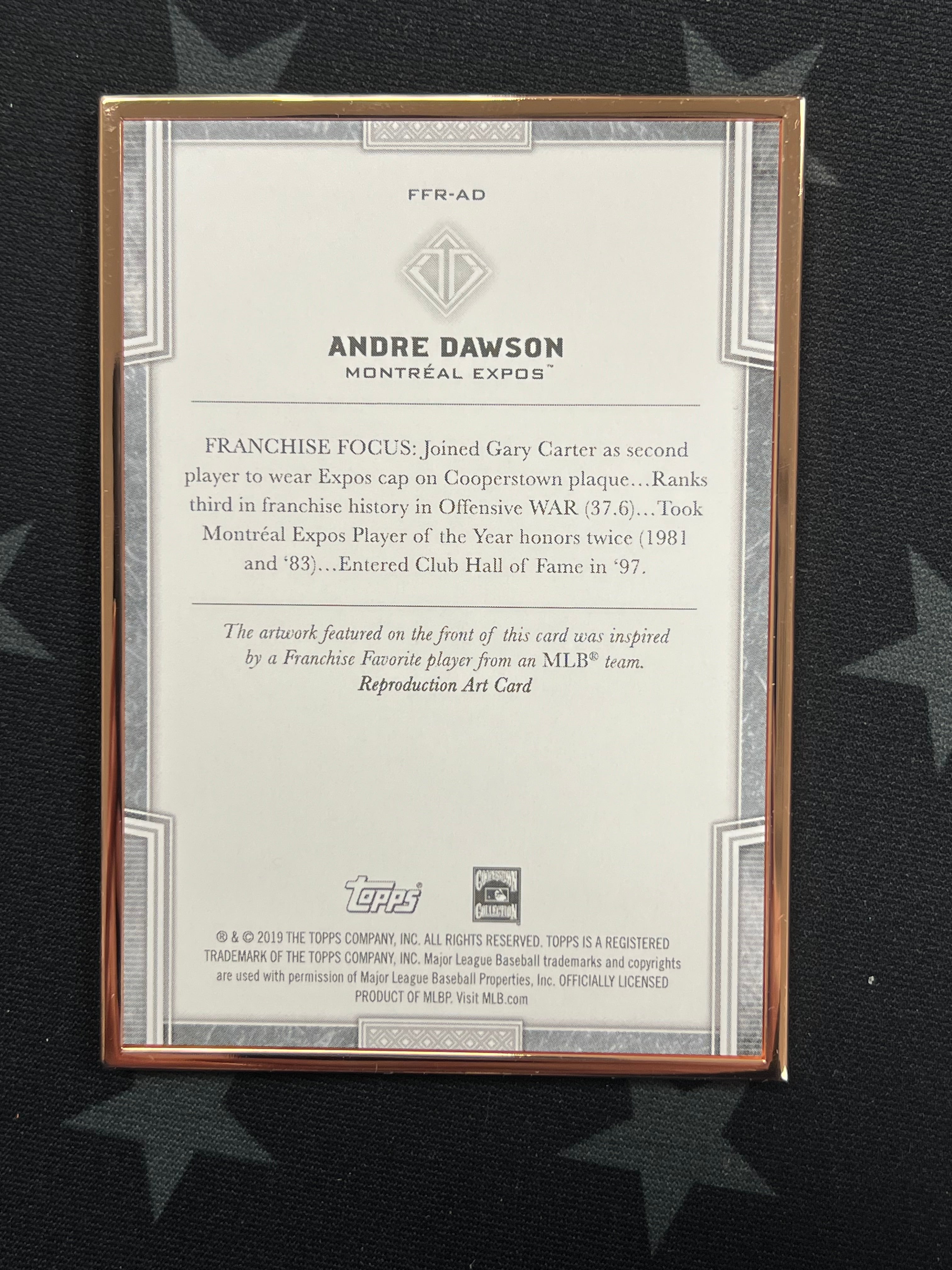 2019 Topps Transcendent Andre Dawson FFRAD Franchise Favorites #76/100 - Rare Baseball Trading Card for Collectors & Fans - Perfect for Display, Investment & Memorabilia Collections