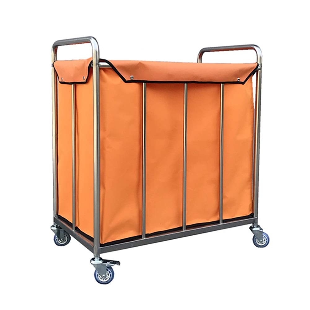Heavy-Duty Rolling Laundry Cart with Removable Storage Bag - Portable Beauty Salon Trolley, Hotel Lobby Linen Cart, Houseware Organizer with Wheels (Orange, 80×50×88cm) - Perfect for Laundry Rooms, Spas, Hotels & Home Organization