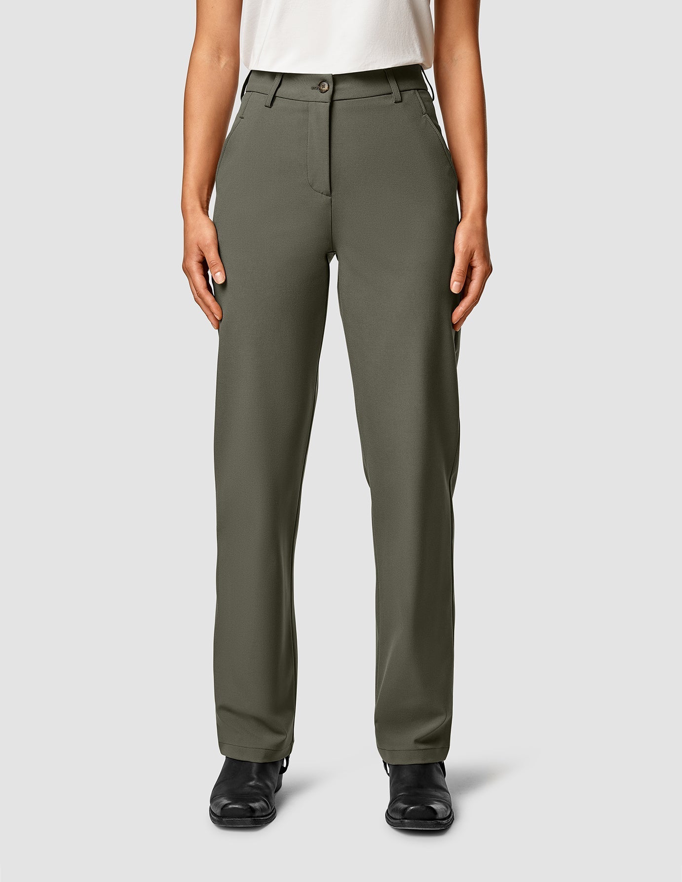 Essential Straight Pants for Men & Women - Dark Olive Green | Comfortable Casual & Work Wear for Everyday Use