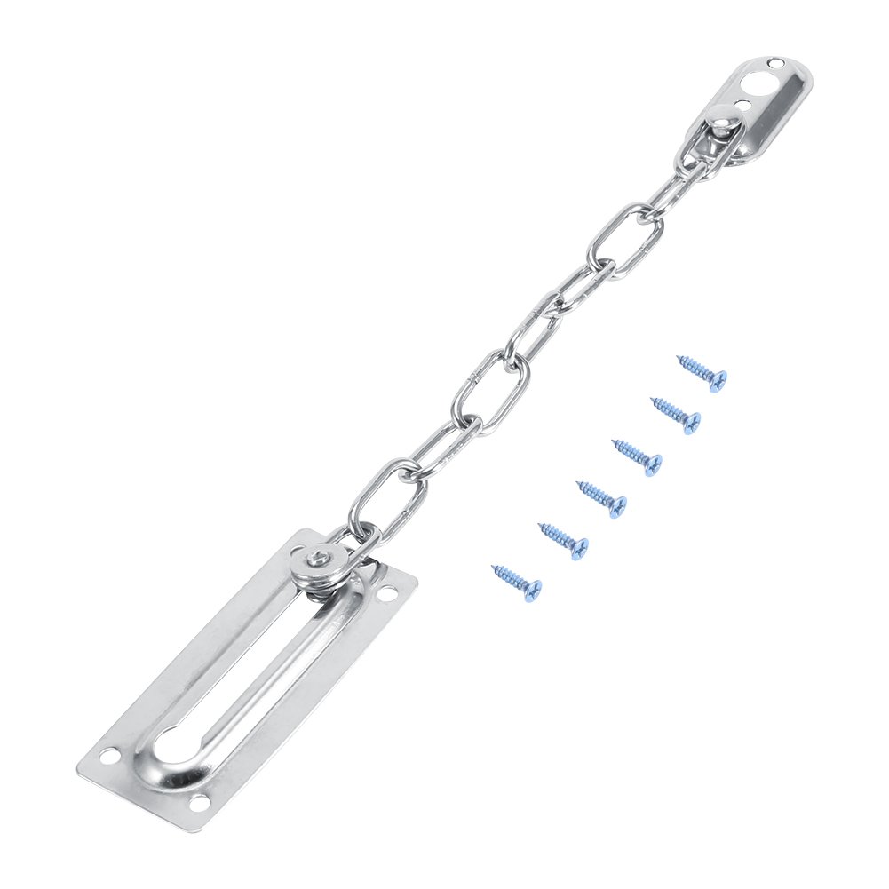 Acouto Stainless Steel Door Chain Lock - Heavy Duty Security Guard Latch with Screws for Home, Hotel & Apartment Safety | Anti-Theft Protection for Front Doors & Entryways