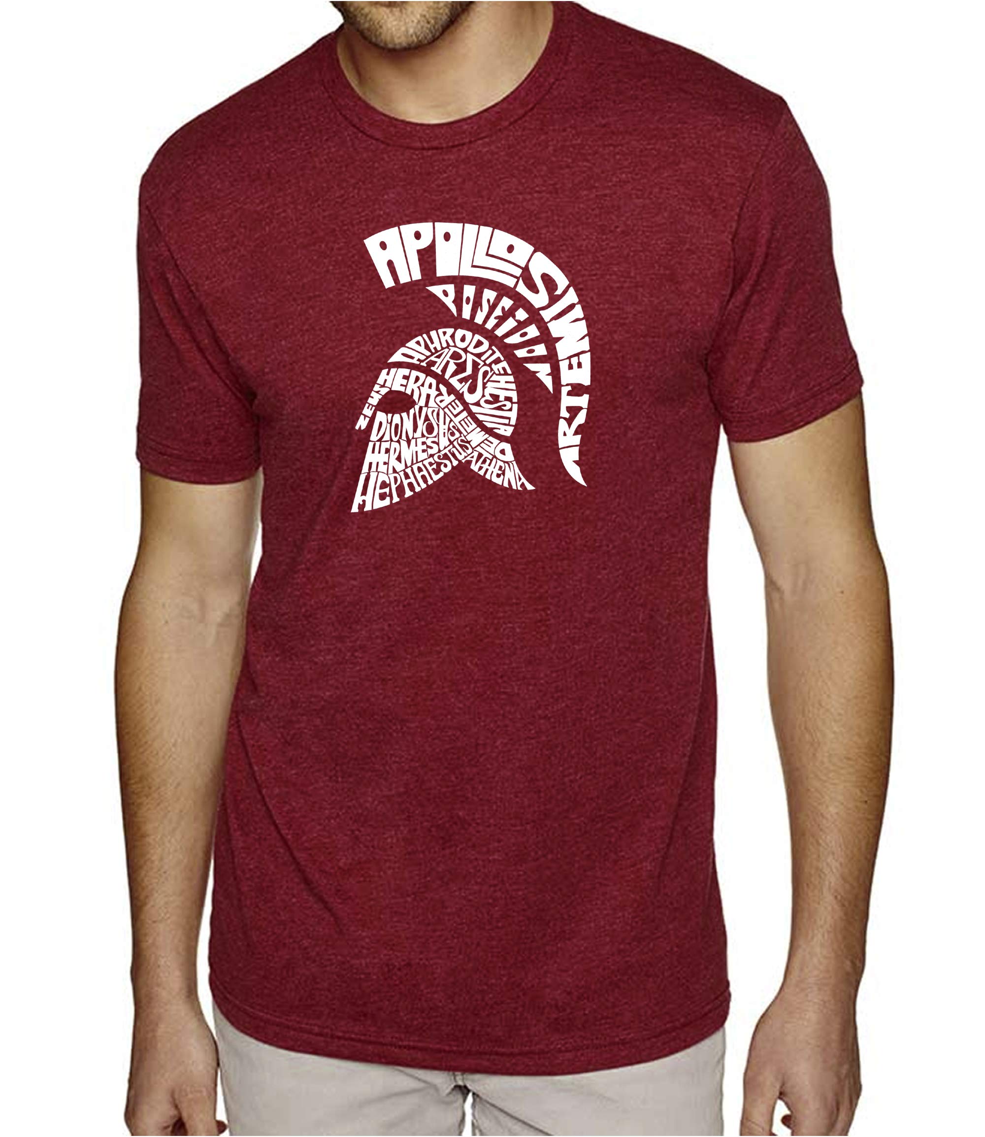 LA POP ART Men's Premium Blend Word Art T-Shirt - Spartan Warrior Graphic Tee for Gym, Workout & Casual Wear | Soft Cotton Comfort Fit