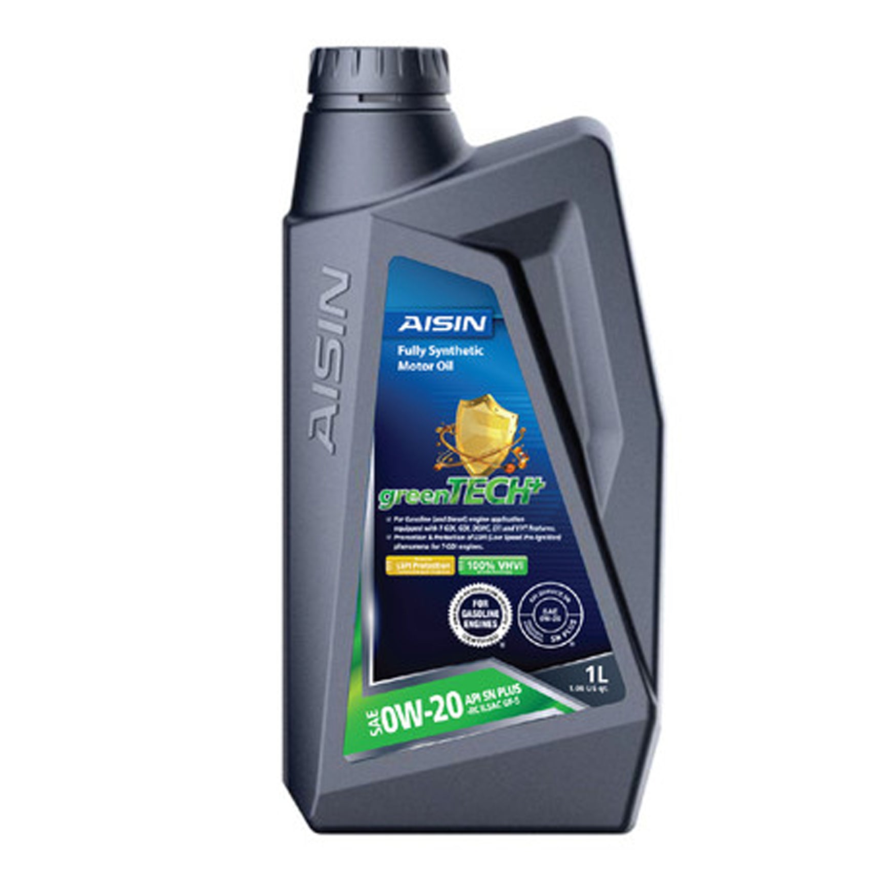 Aisin Fully Synthetic Engine Oil 0W20 1L - SN/CF Grade for Gas & Diesel Engines - Ideal for Cold Weather Starts & High-Performance Vehicles