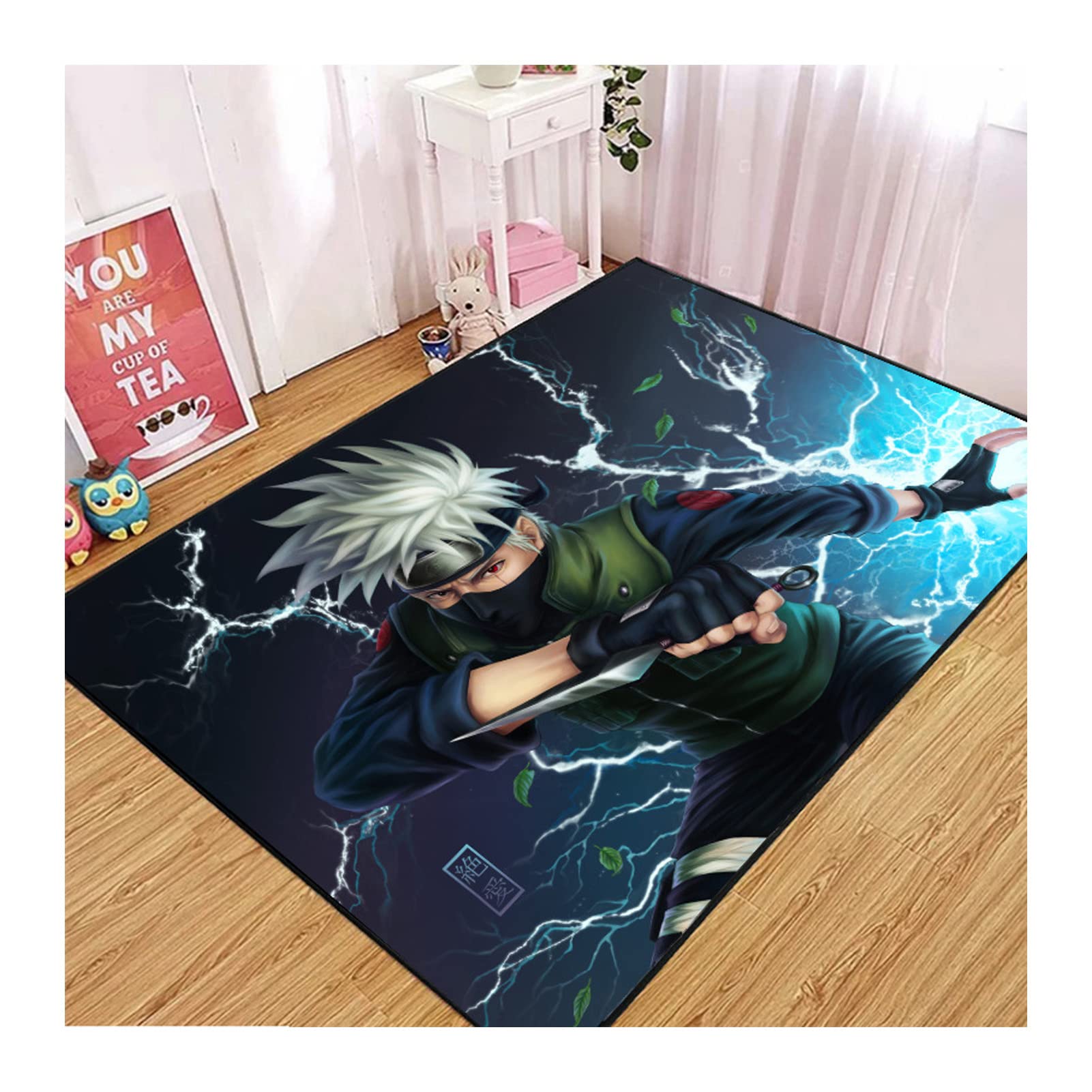 Anime Carpet - Non-Slip Soft Machine Washable Polyester Rug for Bedroom, Living Room, Kitchen & Hallway (50x80cm) - Perfect for Anime Fans, Home Decor & Cozy Floor Comfort