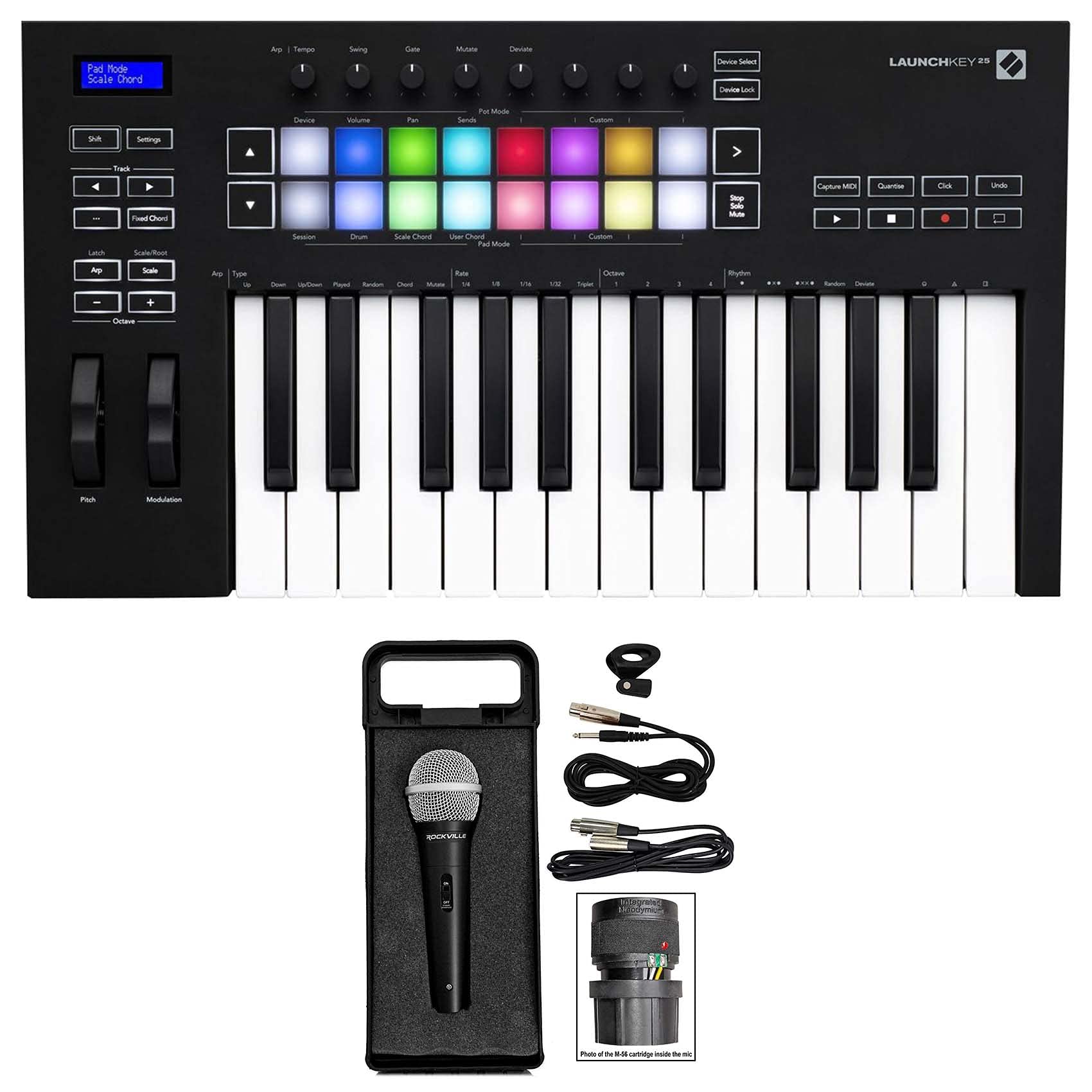 Novation Launchkey 25 MK3 25-Key USB MIDI Keyboard Controller with Ableton Integration & Built-in Microphone - Perfect for Music Production, Live Performance & Home Studio Recording