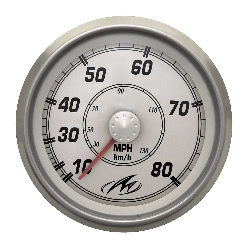 Faria SE9831A Boat Speedometer Gauge - Newport Silver Finish | Marine GPS Speed Sensor for Boats, Yachts & Watercraft | Perfect for Navigation & Performance Monitoring