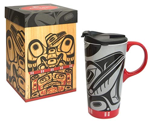 Insulated Travel Coffee Mug with Leak-Proof Lid - Raven Box Design - Perfect for Commuting, Camping & Outdoor Adventures
