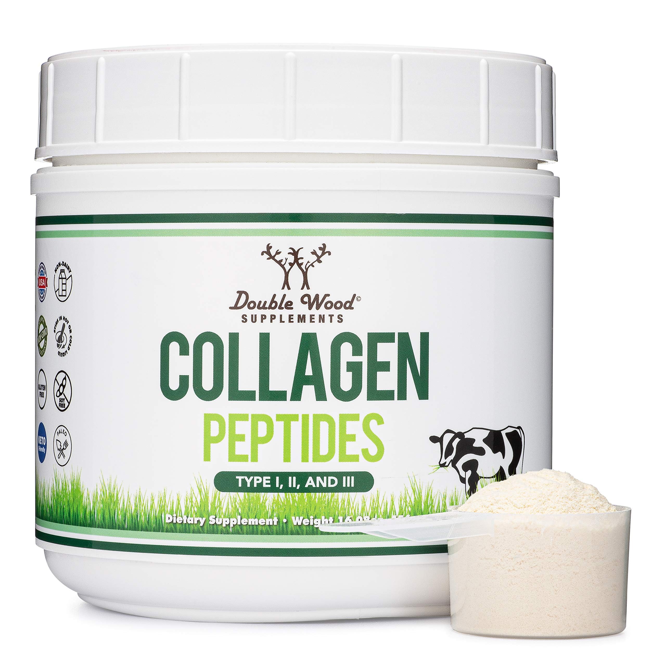 Premium Hydrolyzed Collagen Peptides Powder - Grass-Fed Bovine Collagen Type 1, 2 & 3 - Keto & Paleo Friendly (16.08oz) - Supports Skin, Hair & Joint Health - Ideal for Smoothies, Coffee & Baking Recipes