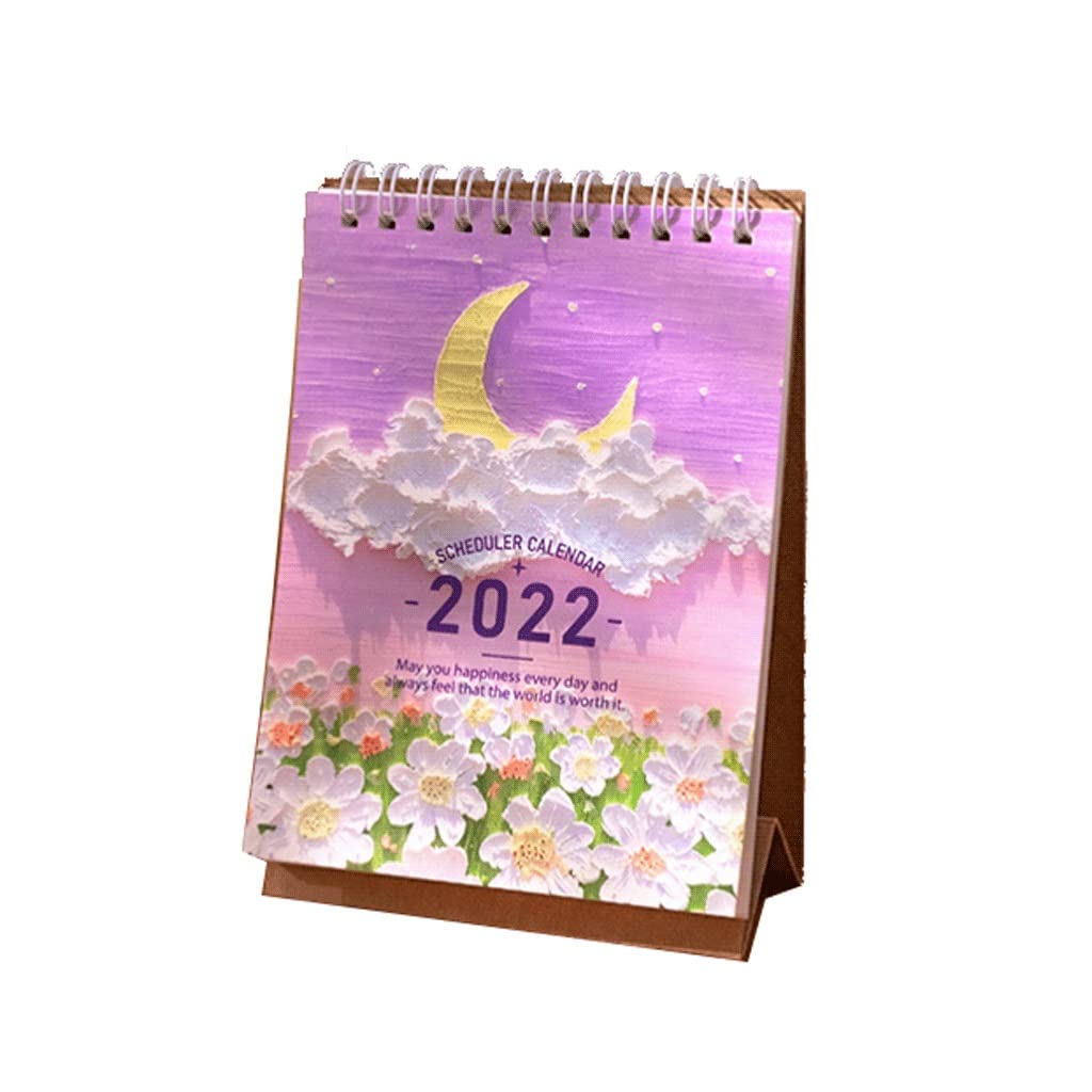YXD Mini Desk Calendar 2022 - Standing Flip Planner for Office & Home (4x6 Inch) - Daily Scheduler, Wall or Desk Calendar for Planning & Organizing (Flower Design) - Perfect for Work, School & Gift Giving
