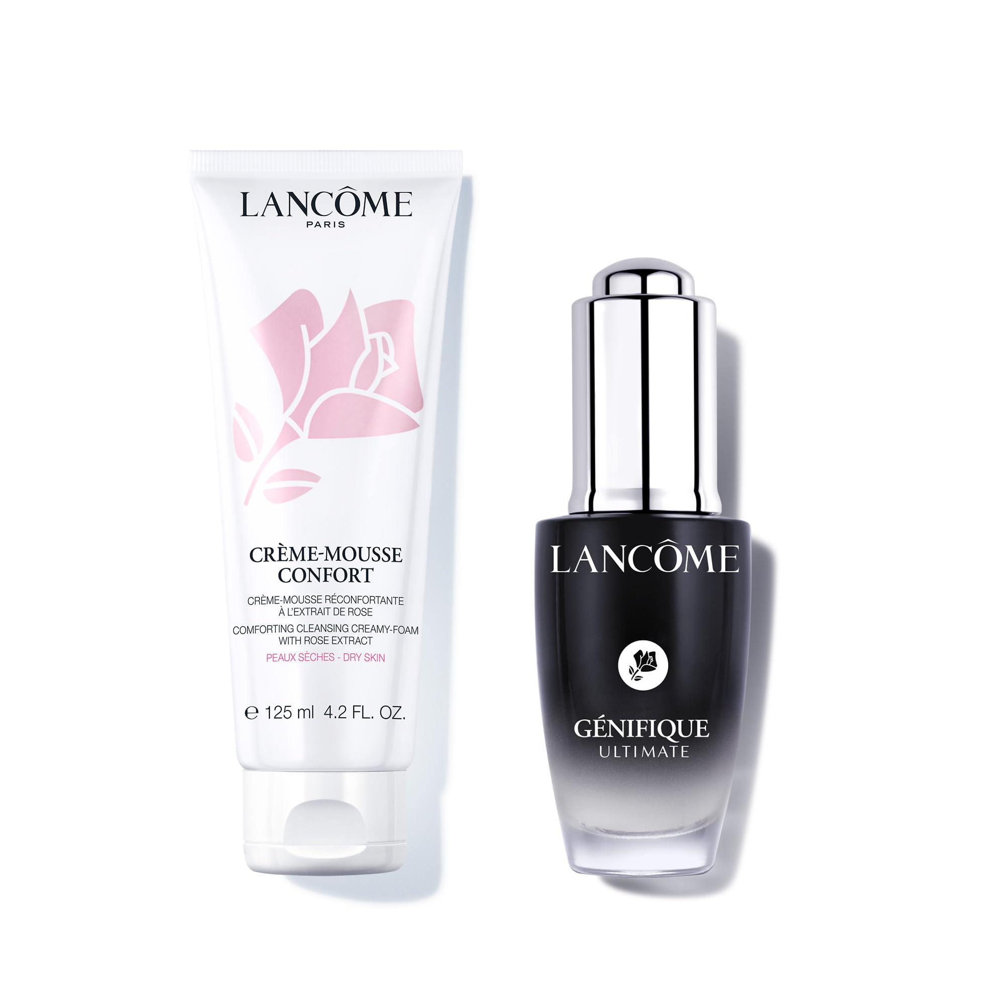 Lancôme Ultimate Night Skincare Duo - Foaming Facial Cleanser & Anti-Aging Serum for Glowing Skin | 4.2oz Cleanser + 0.67oz Serum | Perfect for Nighttime Routine & Travel Skincare