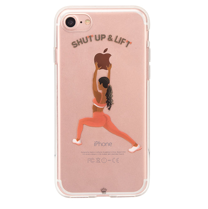 Shut Up & Lift iPhone Case - Black Hair & Pink Pants Design - Durable Protective Cover for iPhone - Perfect for Gym, Workouts & Fitness Enthusiasts