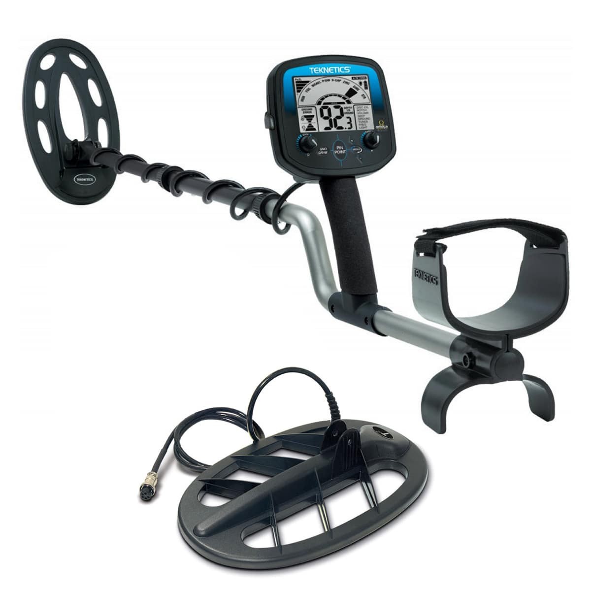 Teknetics Omega 8500 Metal Detector with Waterproof 10” & 11