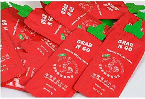 Huy Fong Sriracha Hot Chili Sauce Packets - 50 Pack | Spicy Flavor for Takeout, Fast Food & On-the-Go Meals | Perfect for Restaurants, Food Trucks & Office Lunches