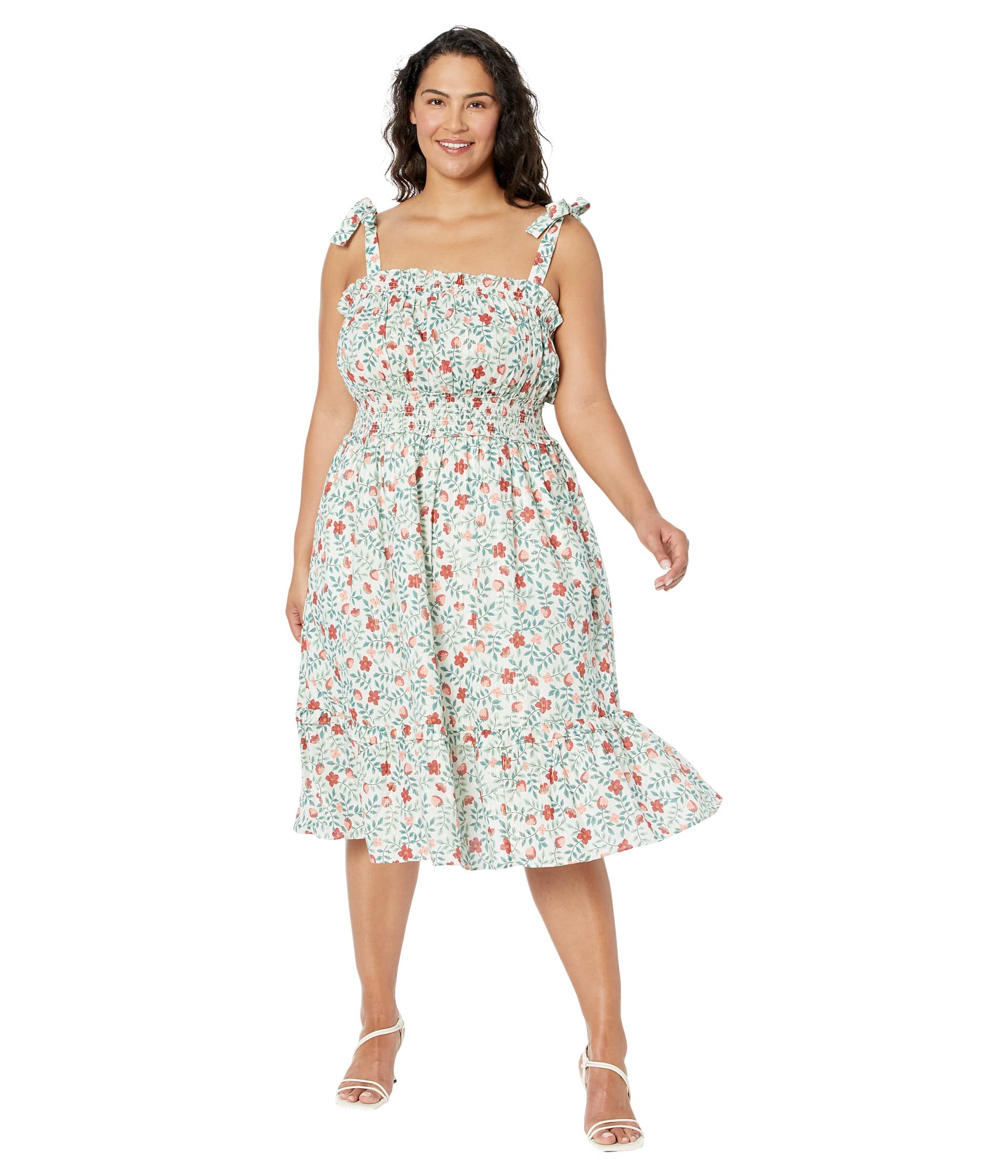 Draper James Plus Size Taylor Smocked Waist Dress - Floral Print Summer Midi Dress for Women | Perfect for Garden Parties, Brunch & Vacation Outfits