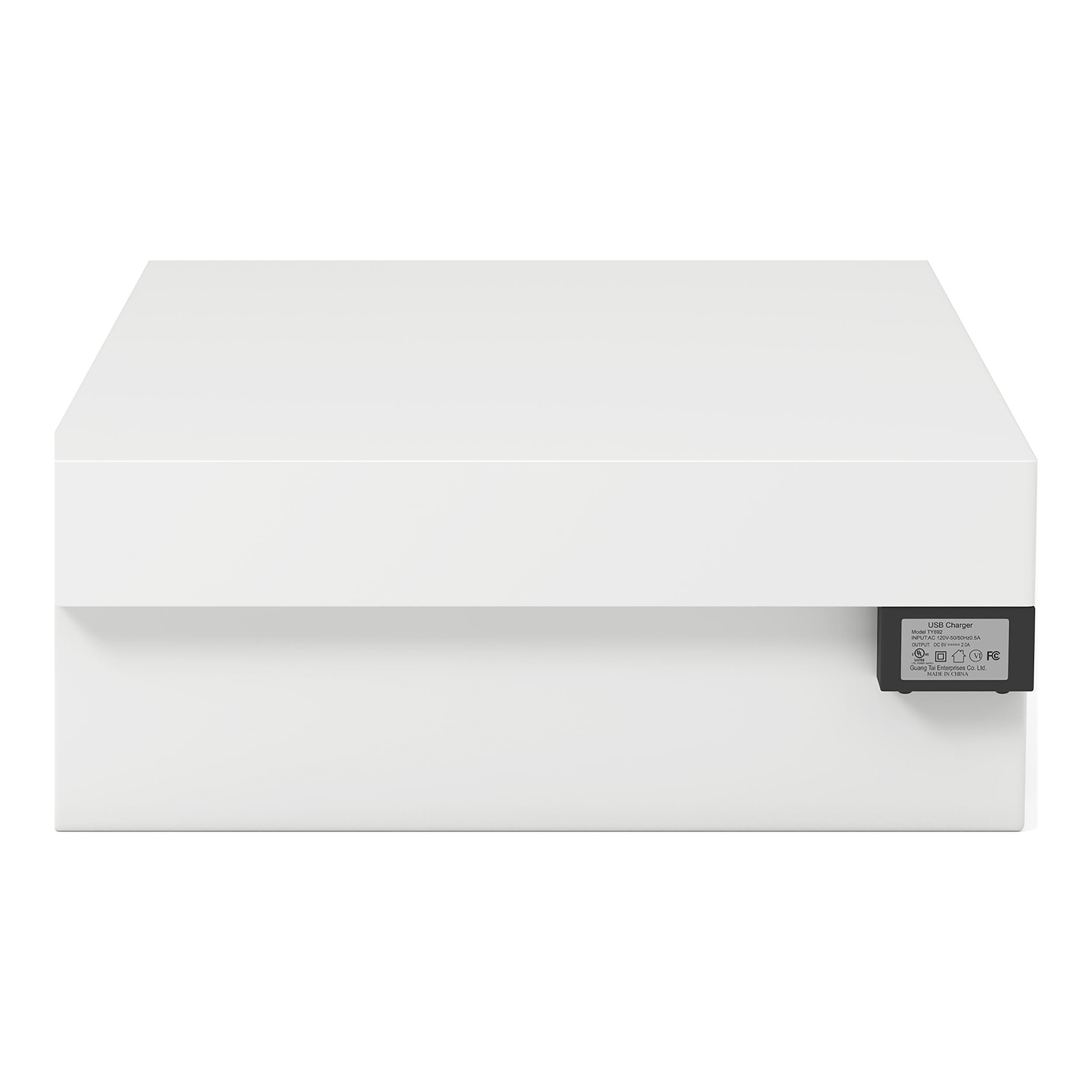 Krister Contemporary White Wood Nightstand with USB Port - Modern Bedside Table for Bedroom, Living Room, or Office Furniture