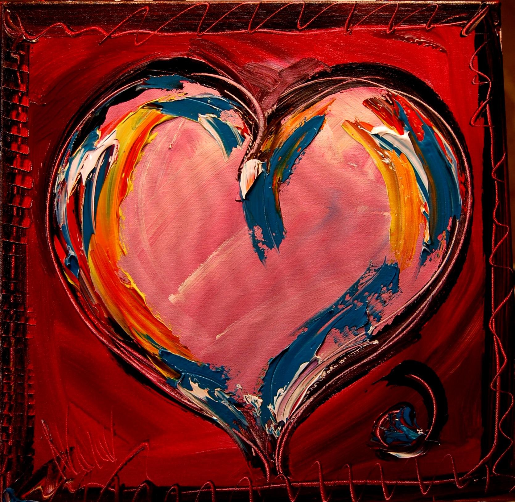Modern Abstract Heart Wall Art - 24