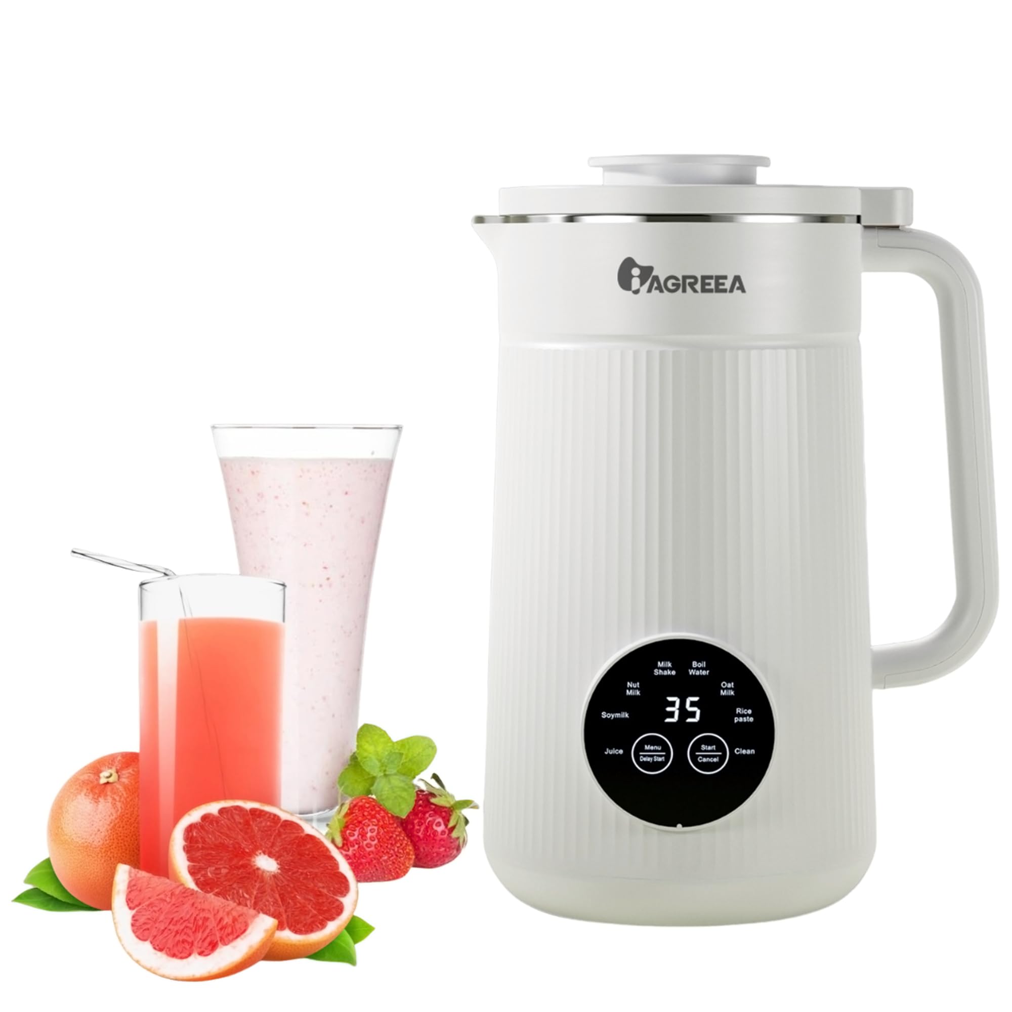 IAGREEA Automatic Nut Milk Maker Machine - 35 oz Homemade Almond, Oat, Soy & Plant-Based Milk Maker with 10 Blades, 2-Hour Heat Preservation & Keep Warm Function | Perfect for Dairy-Free Beverages, Vegan Diets & Healthy Breakfast Smoothies
