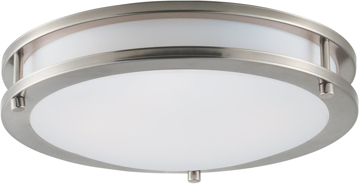 12W Linear LED Flush Mount Ceiling Light Fixture - Satin Nickel Finish - Energy Efficient Modern Lighting for Kitchen, Bathroom, Hallway & Office