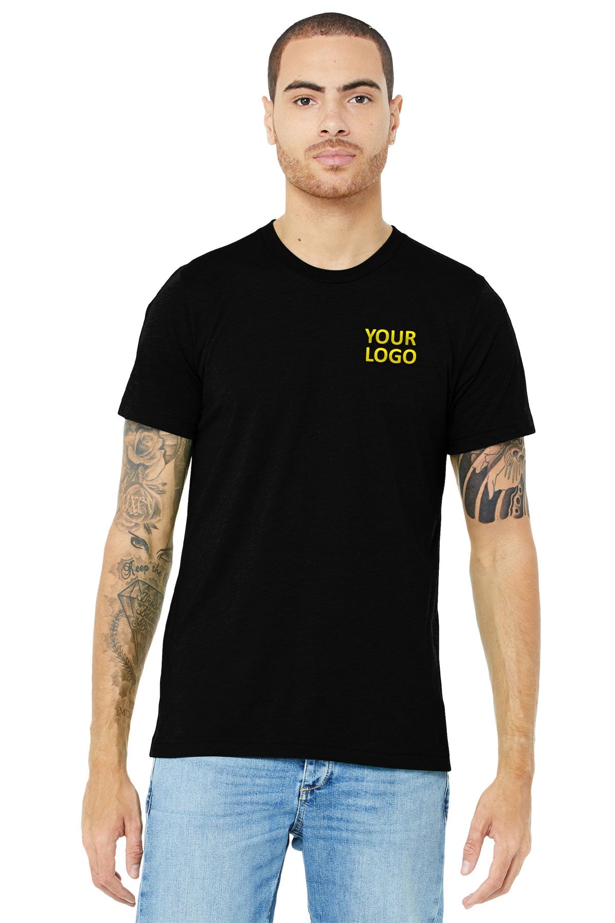 Bella Canvas Unisex Triblend T-Shirt - Soft Comfortable Short Sleeve Tee in Solid Black for Men & Women - Perfect for Casual Wear, Gym, and Everyday Outfits