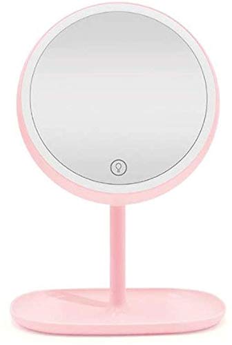 2-in-1 LED Vanity Mirror with Desk Lamp - USB Rechargeable Touch Screen Adjustable Dimmable Standing & Tabletop Makeup Mirror for Bedroom, Living Room & Dressing Area - Perfect for Makeup Application, Skincare Routine & Home Decor