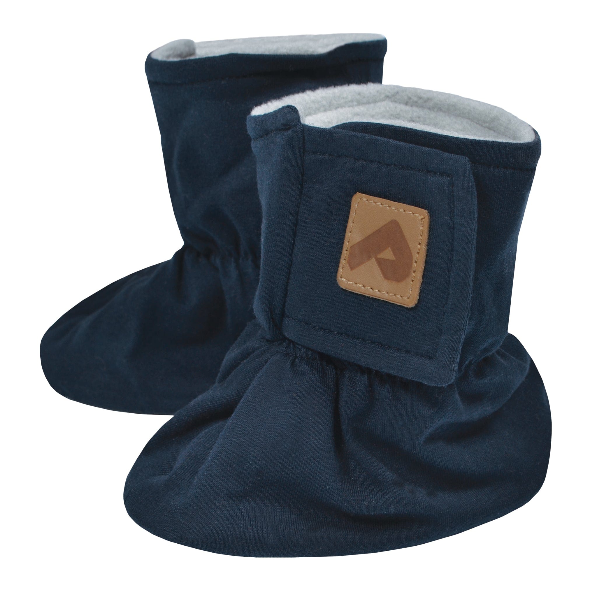 Warm Fleece-Lined Cotton Booties for Women & Men - Cozy Navy Blue Winter Slippers for Indoor/Outdoor Use at Home, Office or Travel