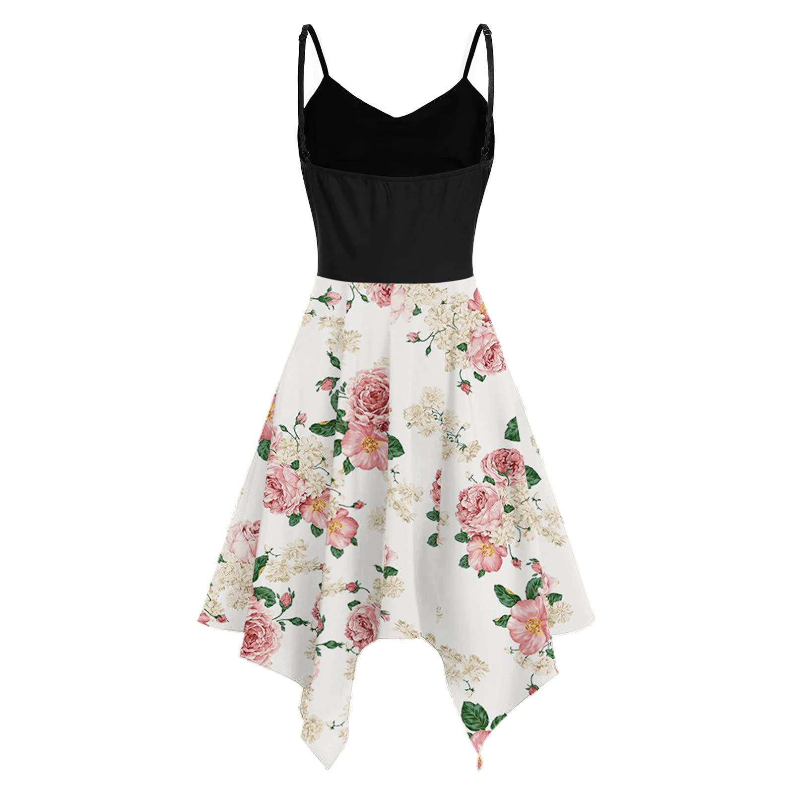 **Asymmetric Handkerchief Hem Women's Plus Size Sunflower Print Camis Dress - Flowy Summer Dress for Casual Outings & Beach Vacations**