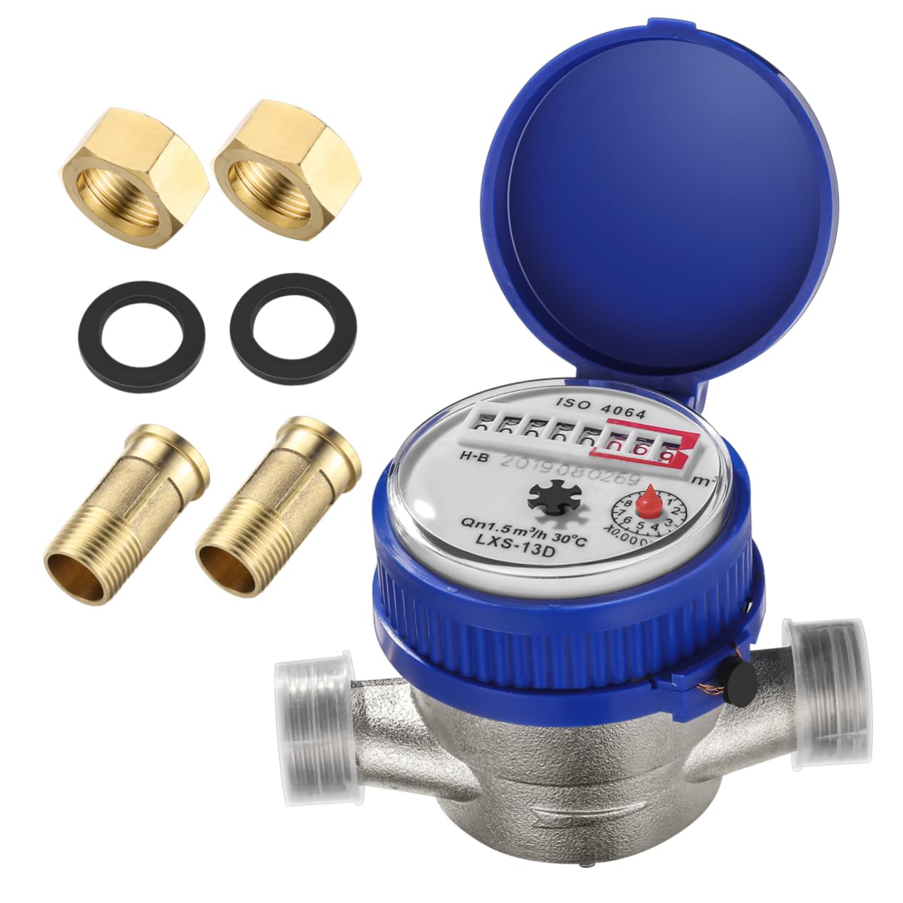 Cold Water Flow Meter S300E - Pulsed Output Water Meter for Indoor & Outdoor Use | Garden, Table & Household Water Measurement