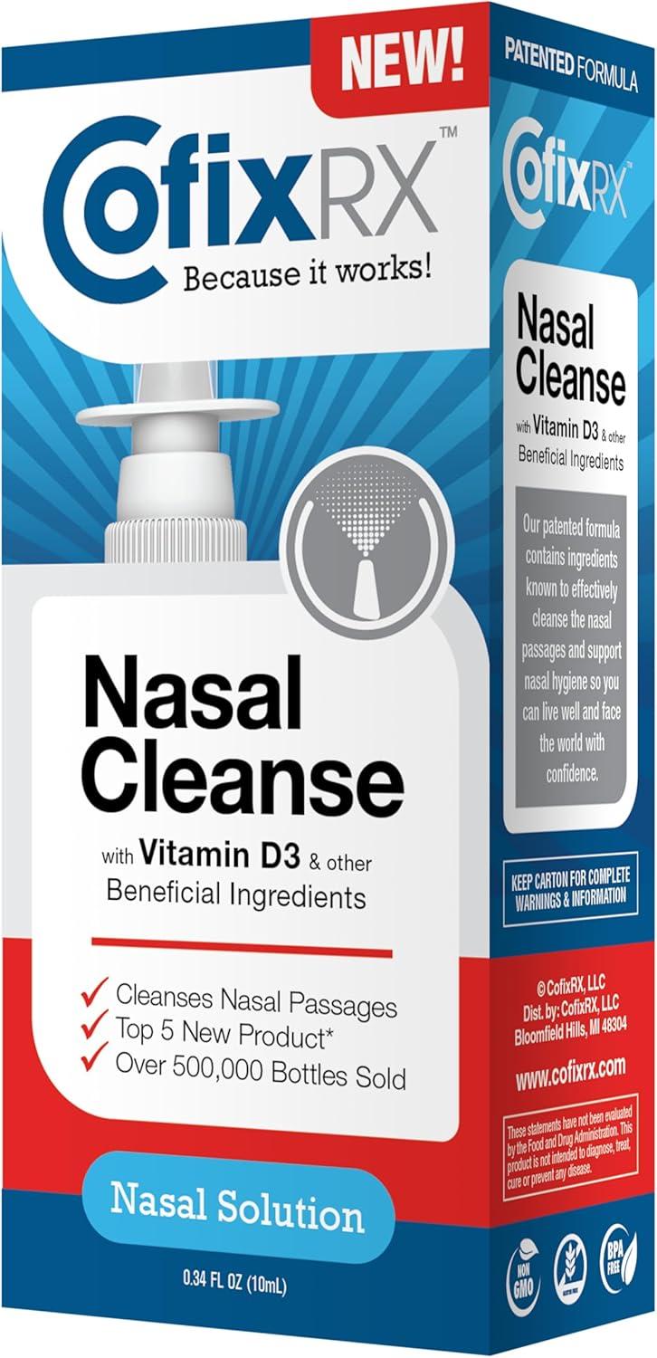 CoFix RX Nasal Spray 0.34oz (10ml) - Fast-Acting Nasal Congestion Relief for Adults & Kids - Allergy & Sinus Relief - Travel & Home Use