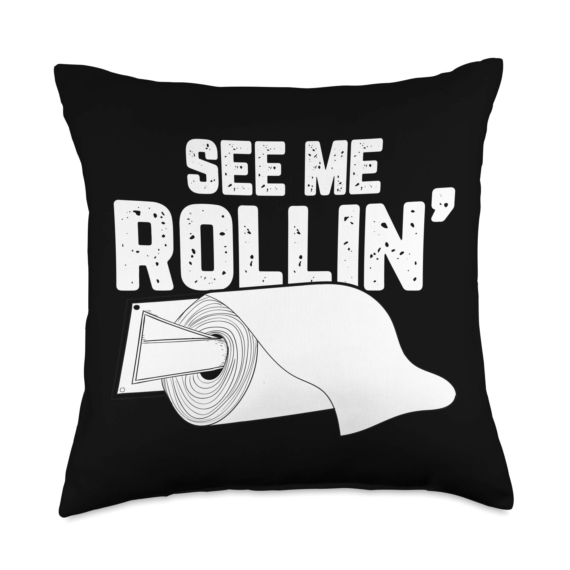 Funny Halloween Rollin Tissue Costume Throw Pillow 18x18 - Party Decor & Gifts
