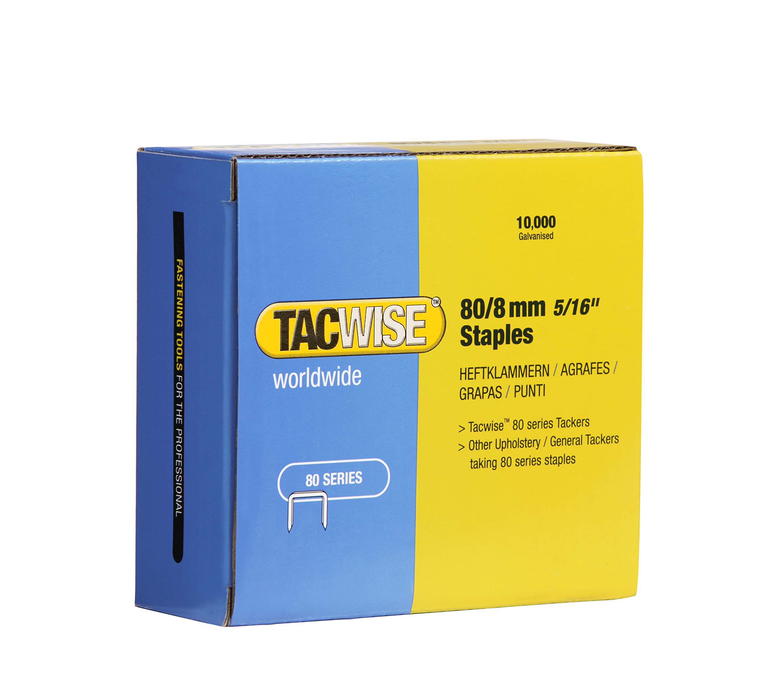 80/8mm Heavy Duty Staples for Staple Gun - 10,000 Pack - Compatible with Most Staple Guns - Perfect for Upholstery, Carpentry & DIY Projects