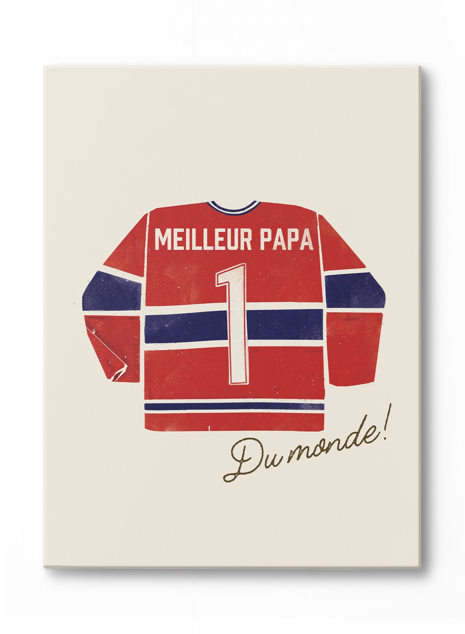 Best Dad in the World Red & Blue Canvas Print - Perfect for Father's Day Gifts, Home Decor & Office Wall Art