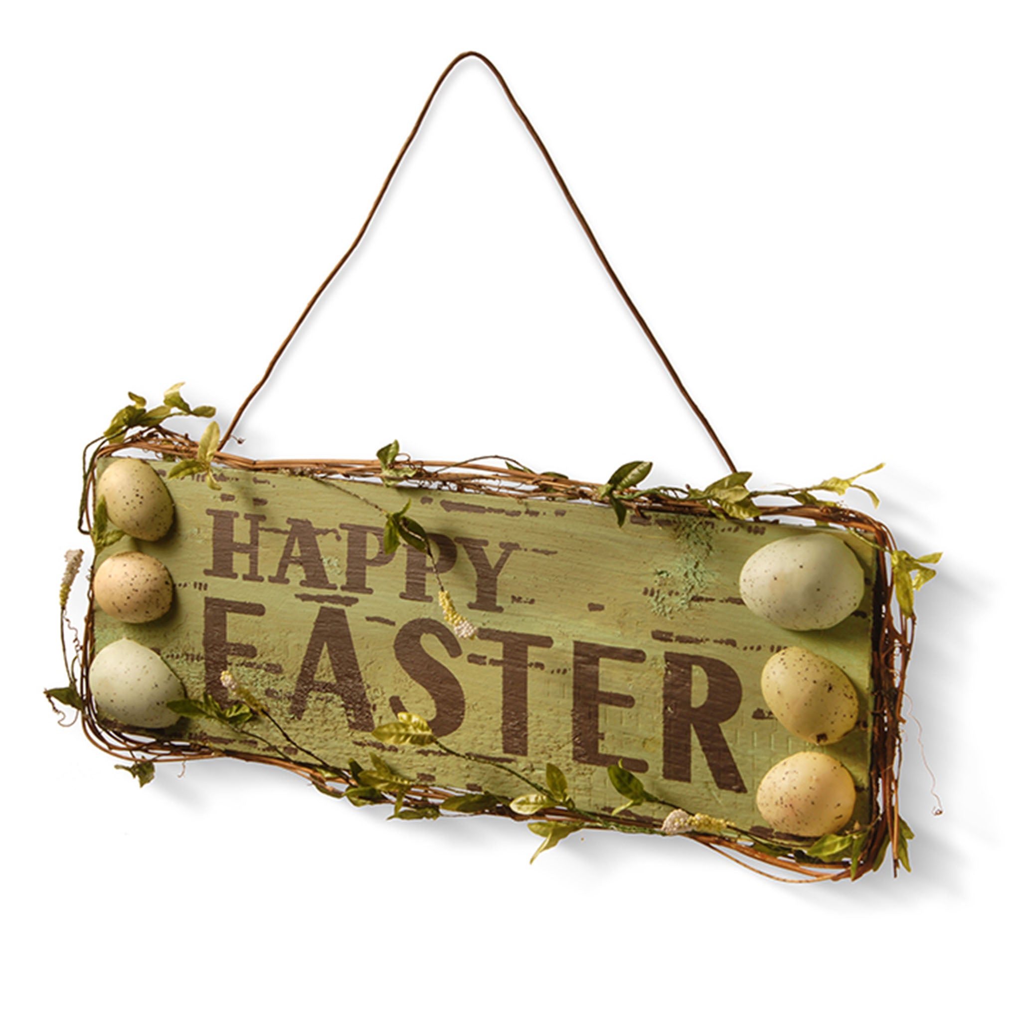 21 Inch Happy Easter Hanging Wall Sign Decor - Pastel Egg Decoration for Spring Home & Party Decor | Perfect for Living Room, Front Door, and Easter Celebrations