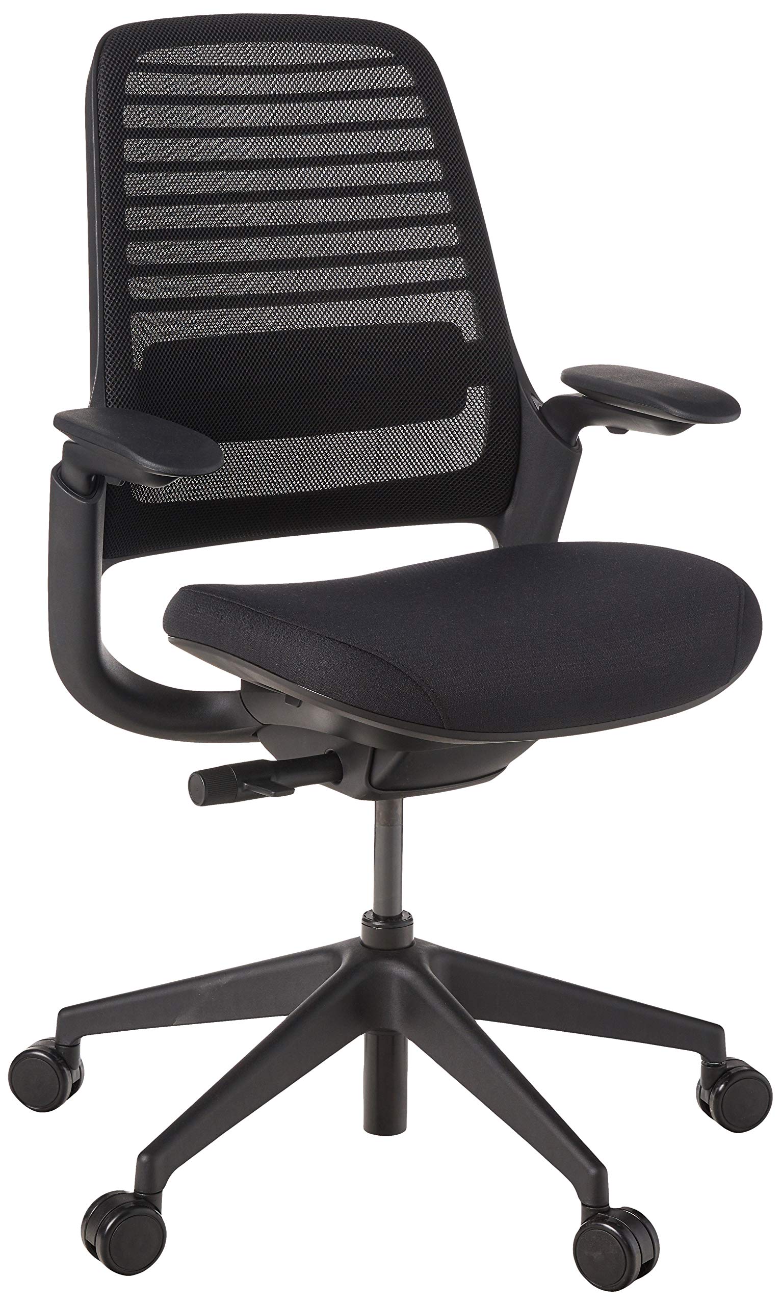 Steelcase Series 1 Ergonomic Office Chair with Carpet Casters - Adjustable Black Mesh Task Chair for Home & Office Workspace Comfort