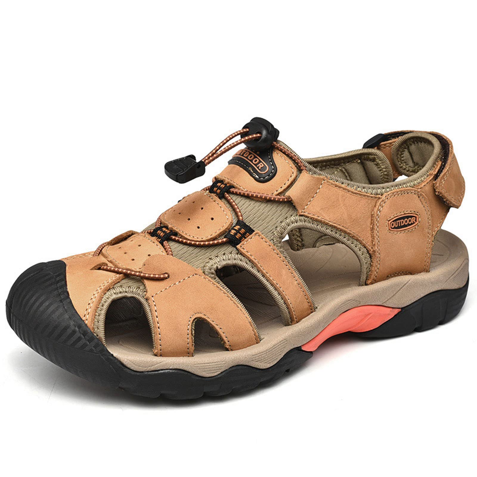 Men's Adjustable Hiking Sandals - Waterproof Outdoor Sandals with Protective Toe Cap for Beach, Summer & Travel - Perfect for Walking, Camping & Water Activities