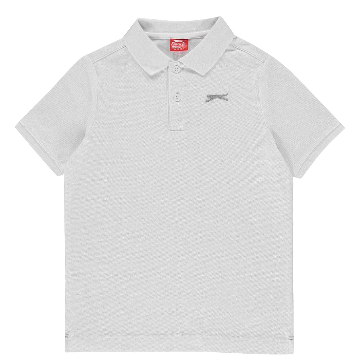 Slazenger Boys' Short Sleeve Polo Shirt - White Cotton Tee for Kids Ages 13 (XLB) - Perfect for School Uniforms, Sports & Casual Wear