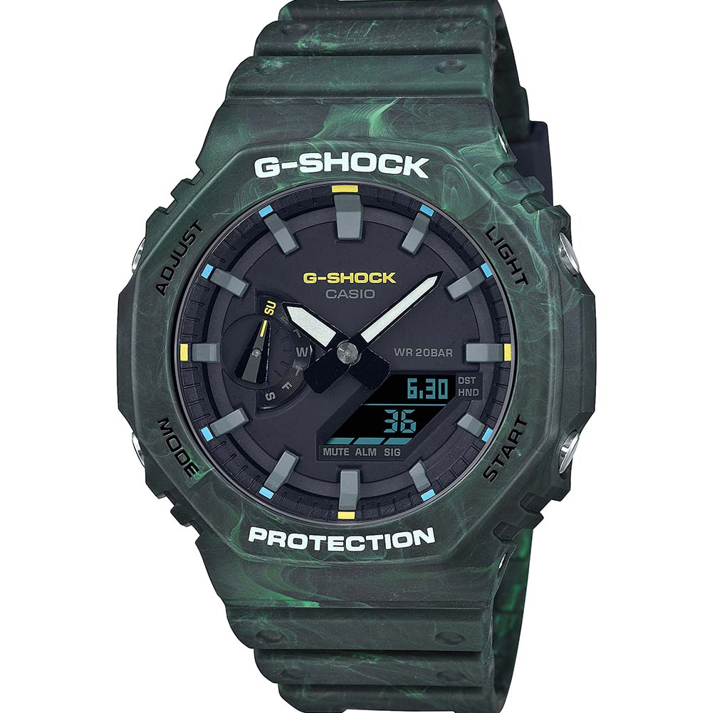 Casio G-Shock GA2100FR-3A 'CasiOak' Mystic Forest Series Digital Analog Watch - International Edition for Men | Outdoor Sports, Hiking & Everyday Wear